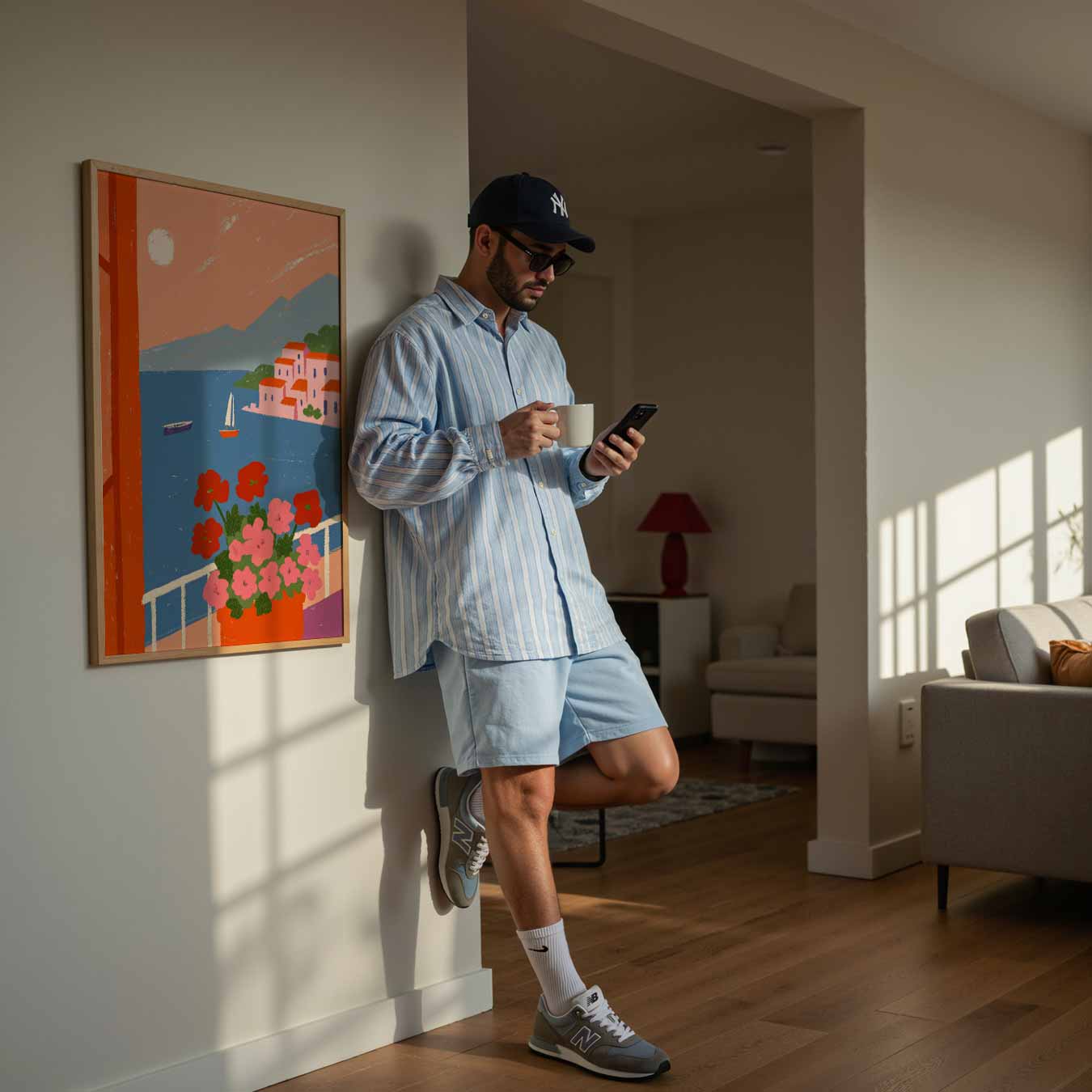 Zonnige Uitzicht op de Middellandse Zee Poster-WallArtistic