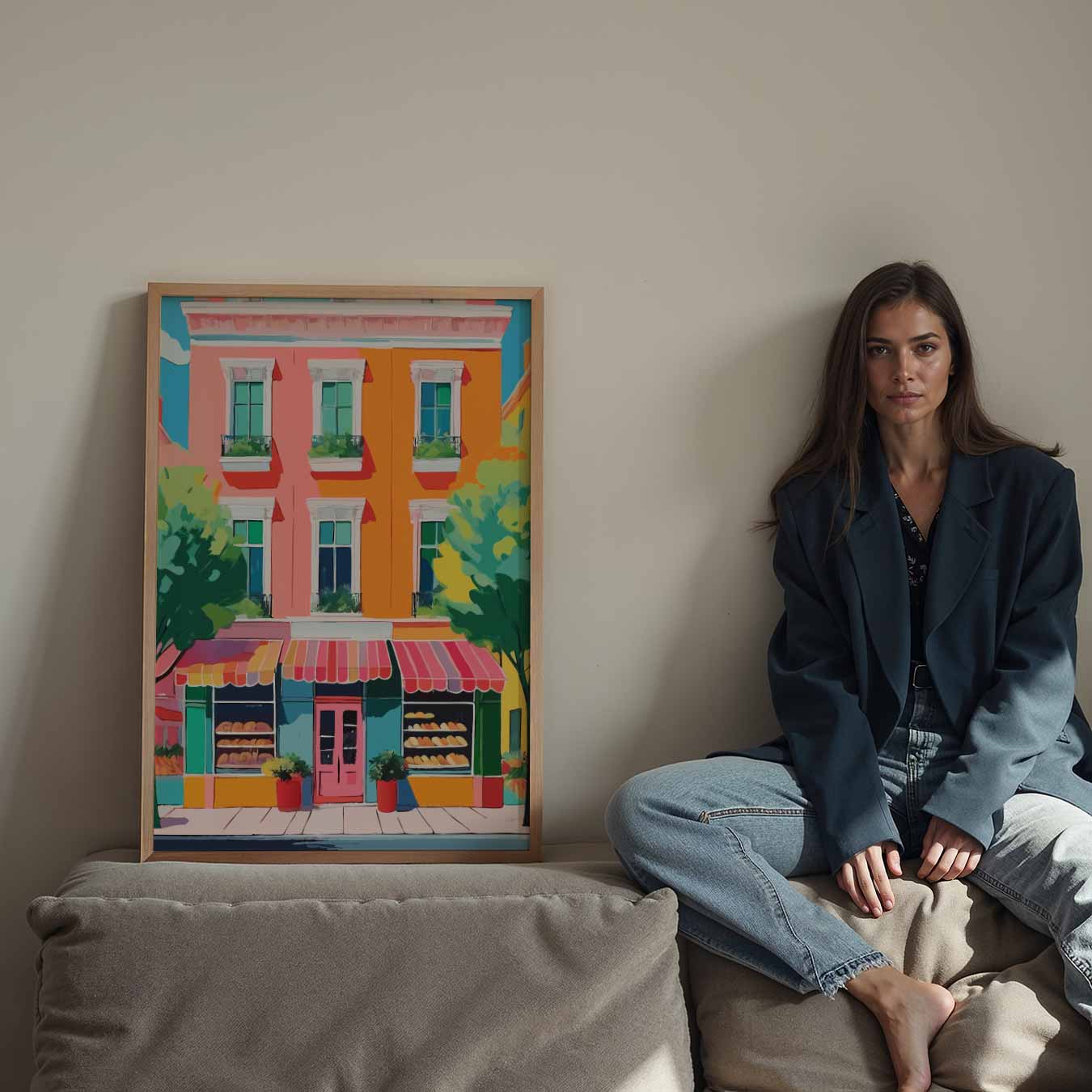 Kleurrijk Straatgezicht Poster-WallArtistic