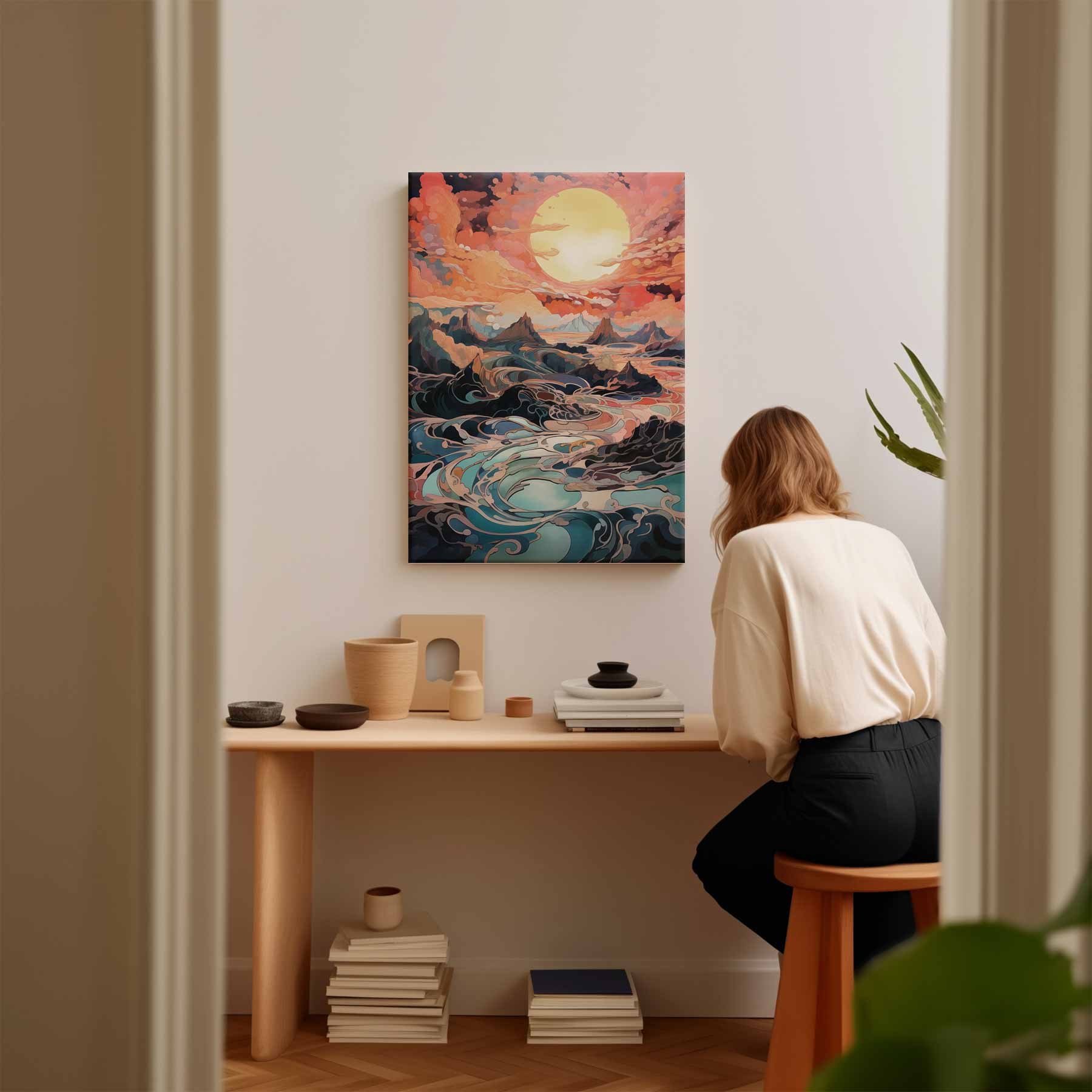 Kleurrijke Hemellandschap Kunstwerk-canvas-dibond-plexiglas-wanddecoratie-WallArtistic