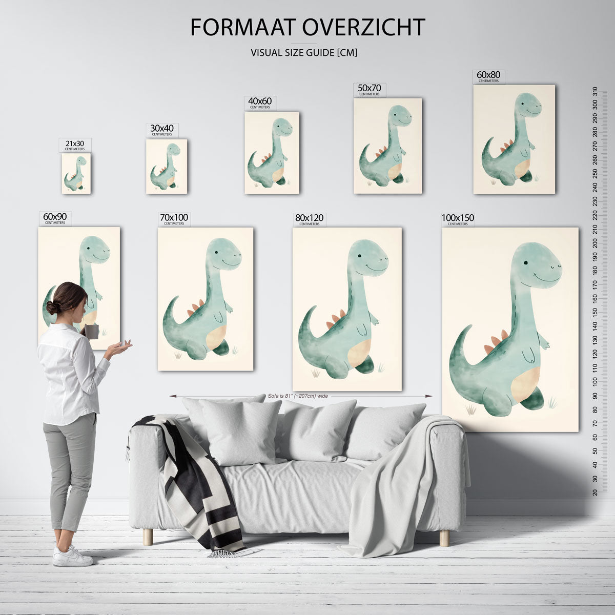 Schattige dinosaurus Poster
