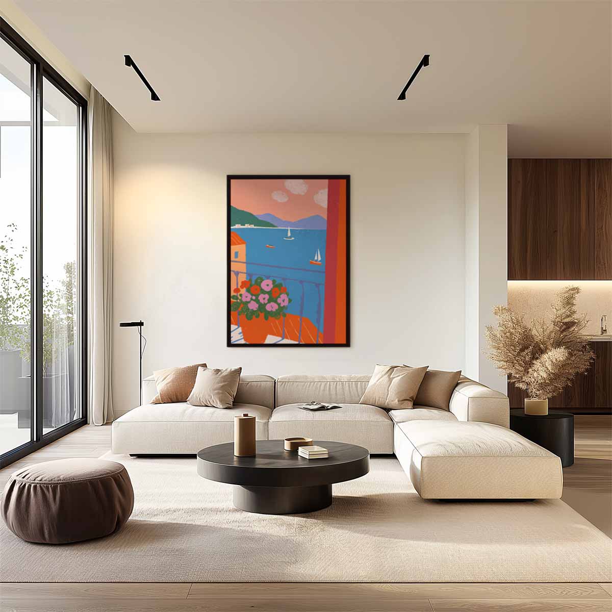 Uitzicht vanaf het Balkon Kunstwerk-canvas-dibond-plexiglas-wanddecoratie-WallArtistic