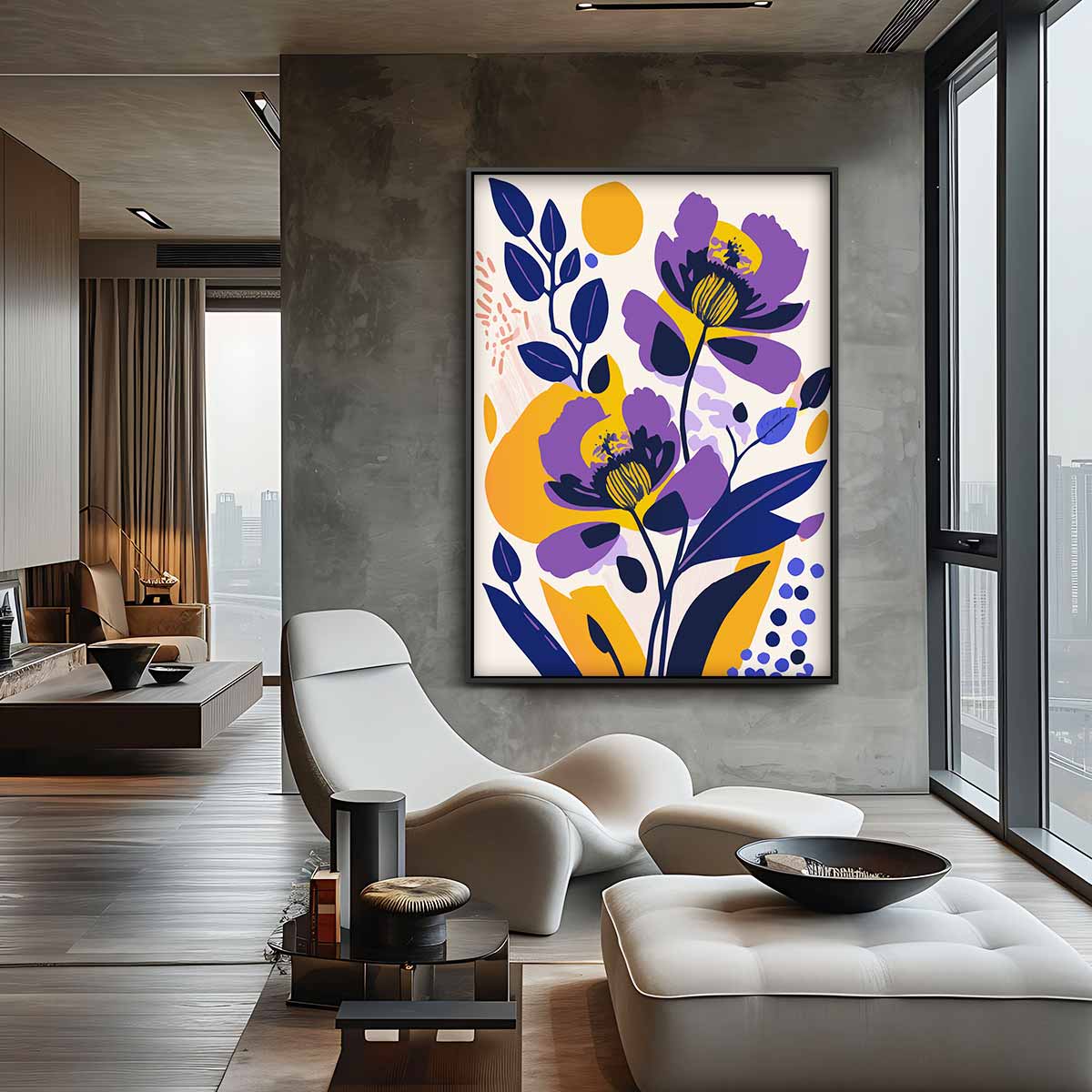 Vrolijke Bloemendans Kunstwerk-canvas-dibond-plexiglas-wanddecoratie-WallArtistic