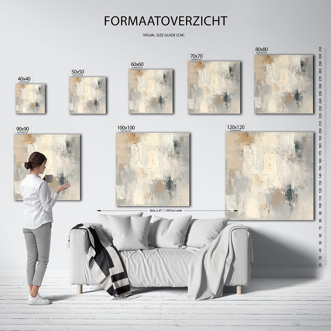Neutrale kleurencompositie Kunstwerk