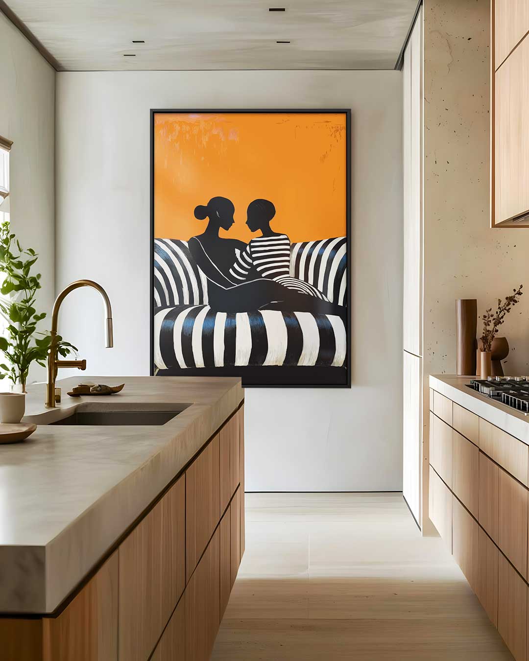 Samenspel van Silhouetten Kunstwerk-canvas-dibond-plexiglas-wanddecoratie-WallArtistic