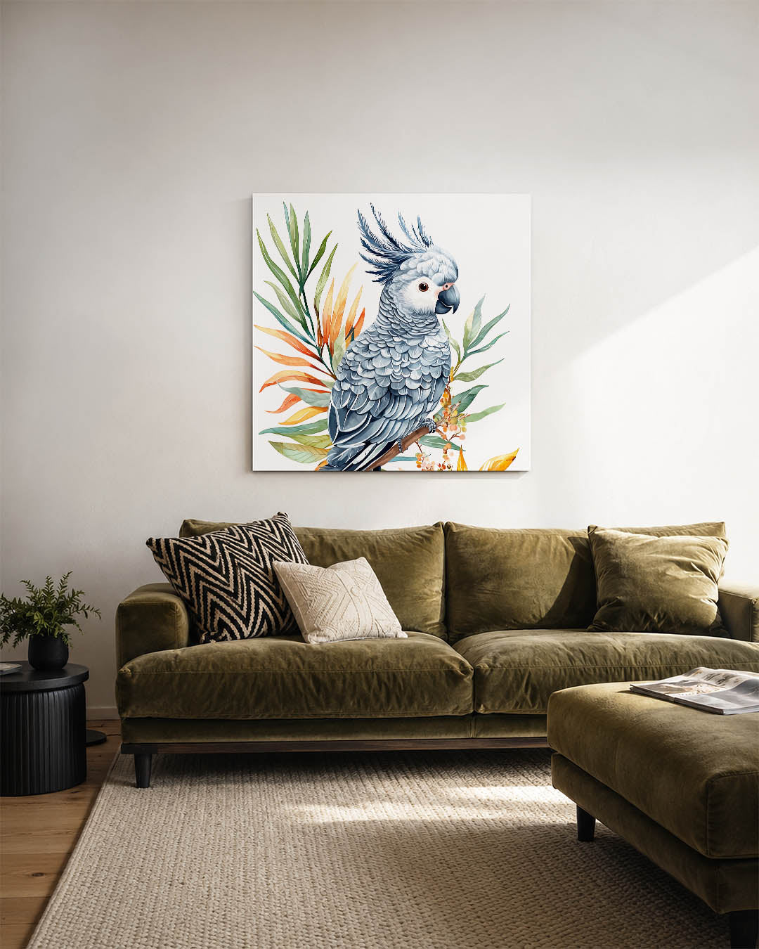 Papegaai met bladeren Kunstwerk