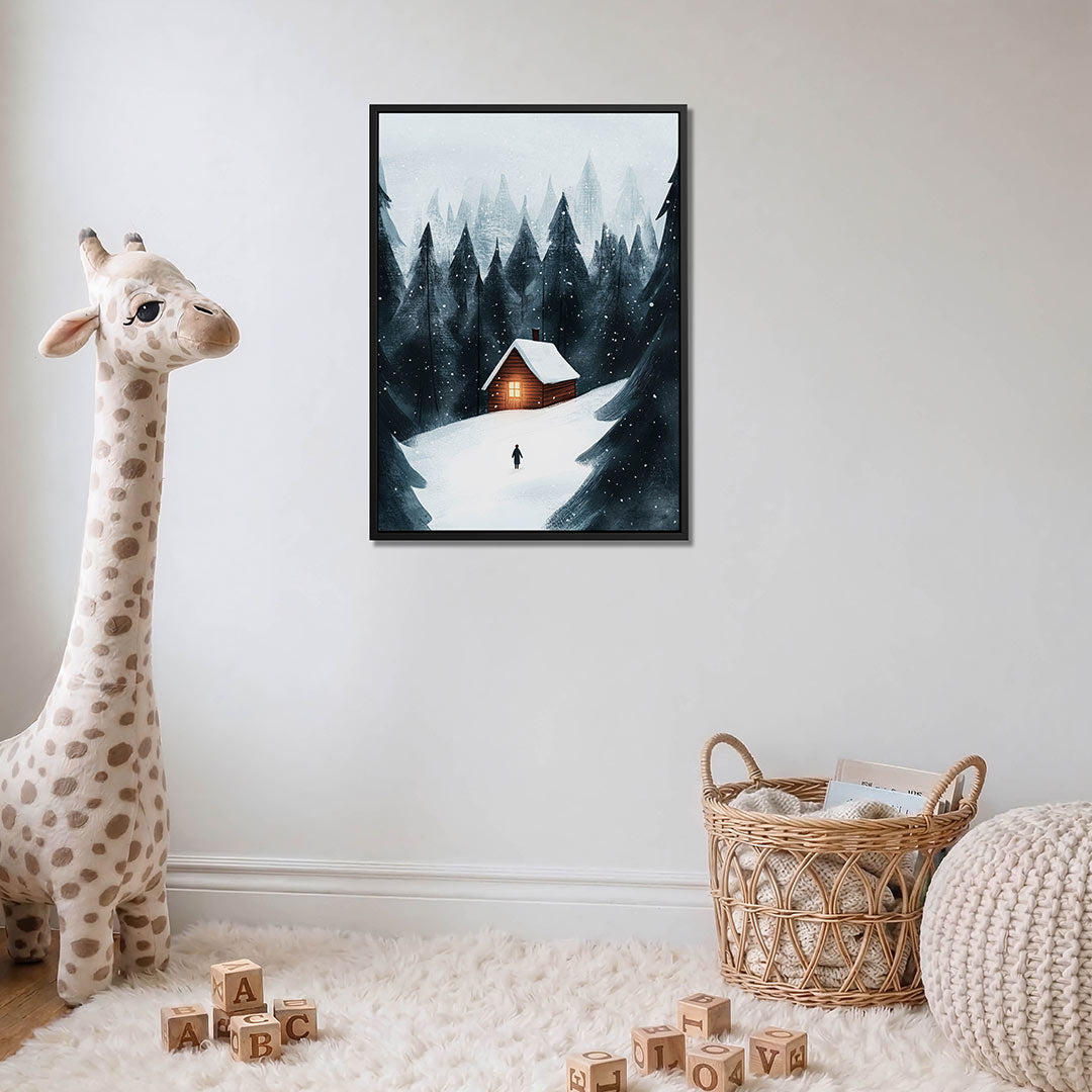 Winterse boswandeling Kunstwerk