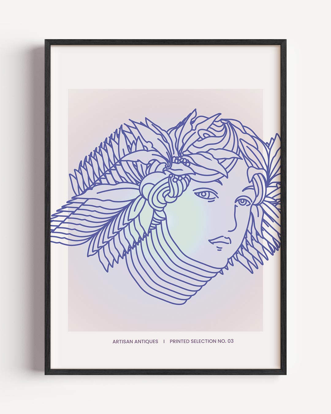 Elegante Blauwe Lijnkunst Poster-WallArtistic