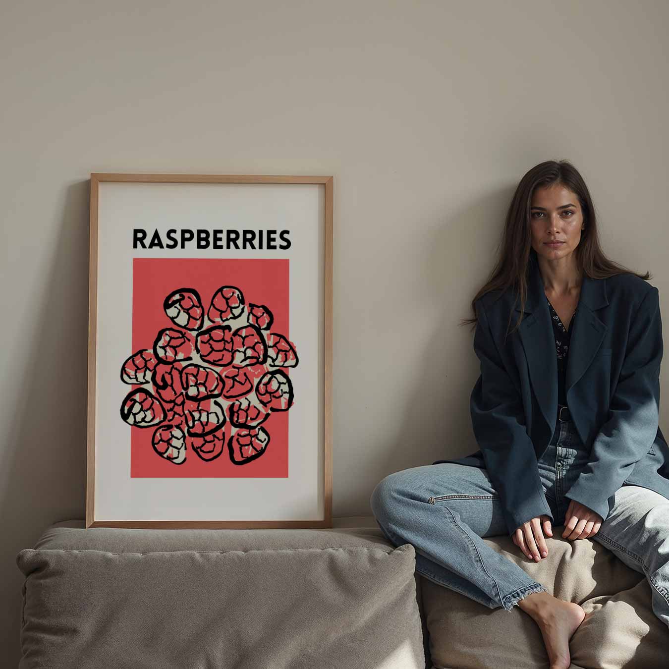 Frisse Frambozen Illustratieposter