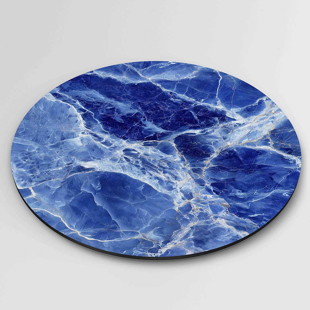 Blauwe marmerstructuur Muurcirkel
