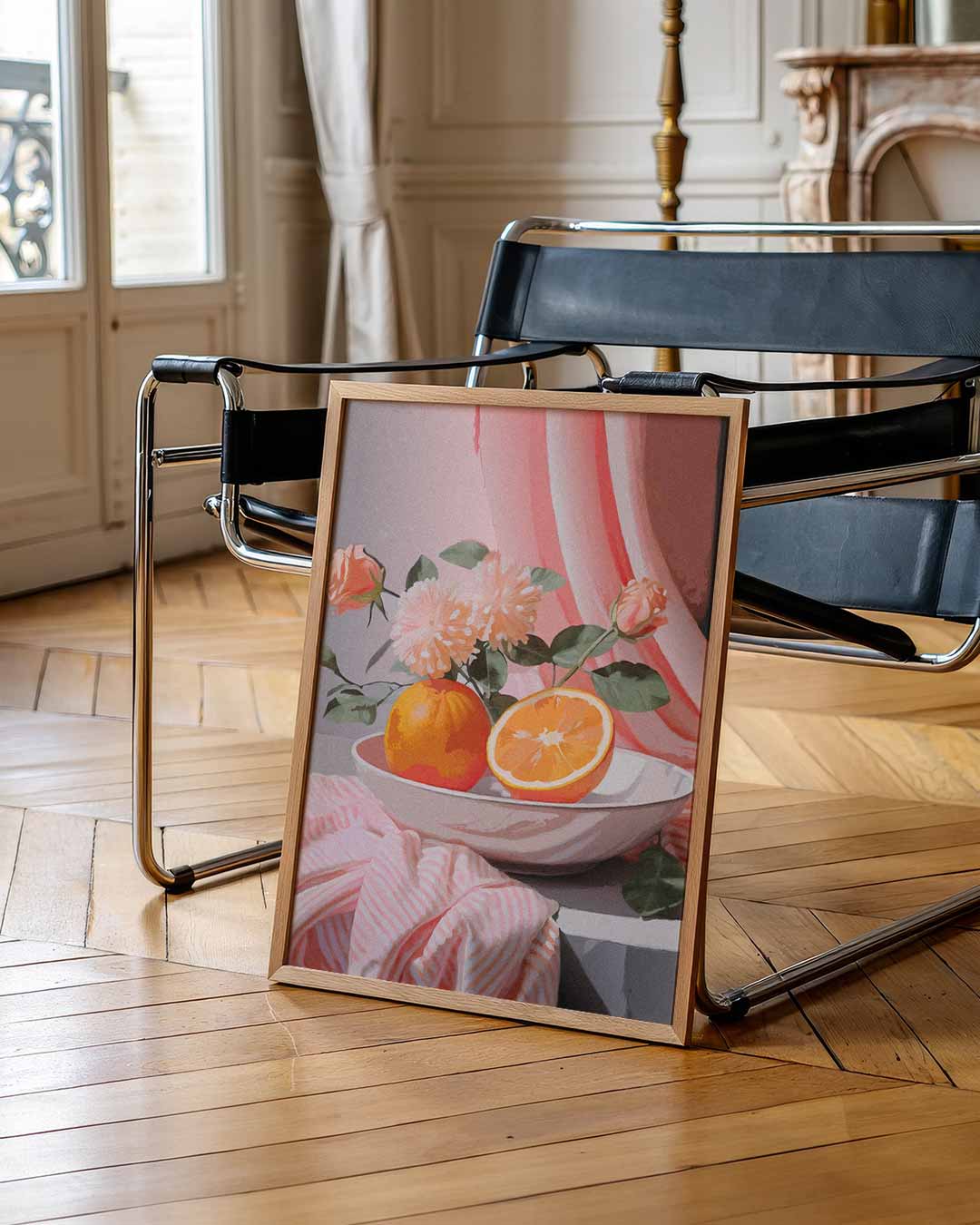 Bloemen en Citrus in Pastel Poster-WallArtistic