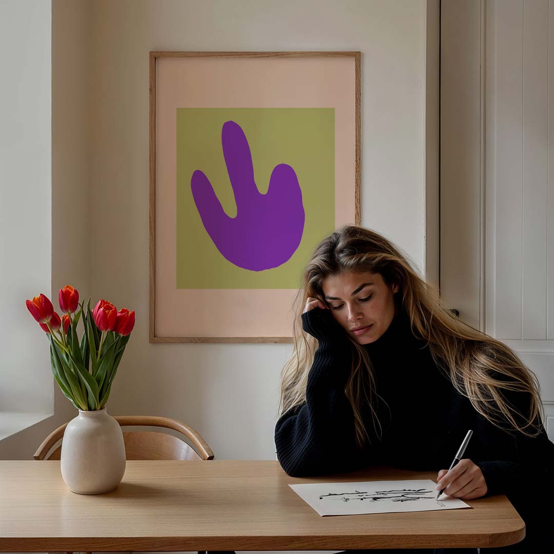 Moderne Abstracte Handafdruk Poster-WallArtistic