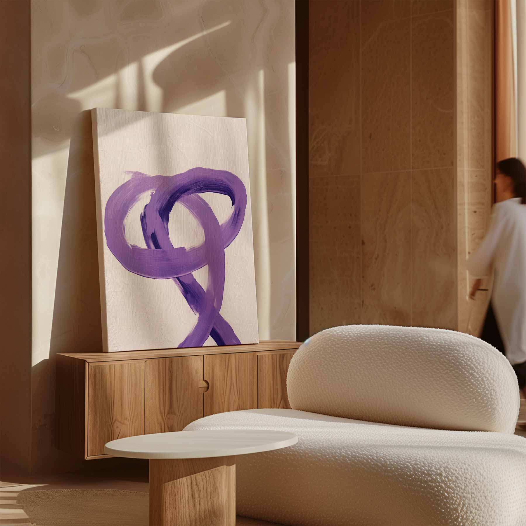 Dans van Paarse Strokes Kunstwerk-canvas-dibond-plexiglas-wanddecoratie-WallArtistic