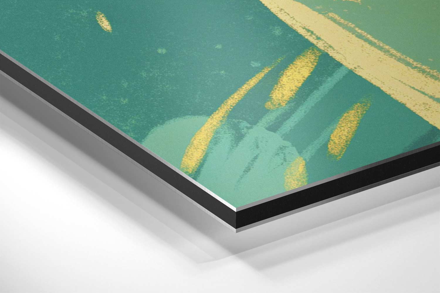 Vrouw met Gele Hoed in de Wind Kunstwerk-canvas-dibond-plexiglas-wanddecoratie-WallArtistic