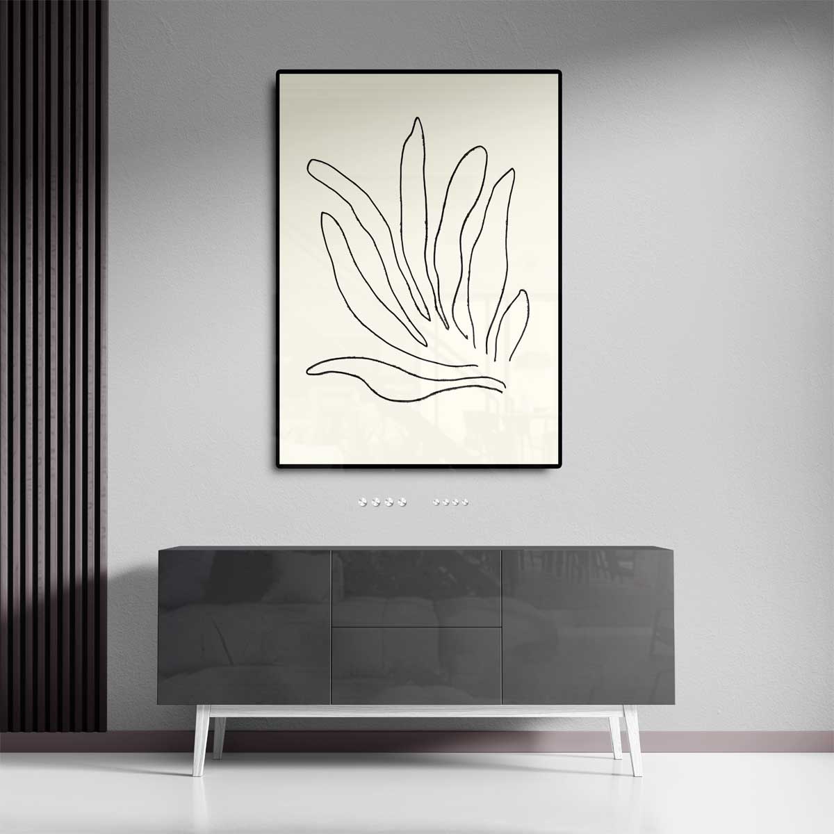 Organische Lijntekening Kunstwerk-canvas-dibond-plexiglas-wanddecoratie-WallArtistic