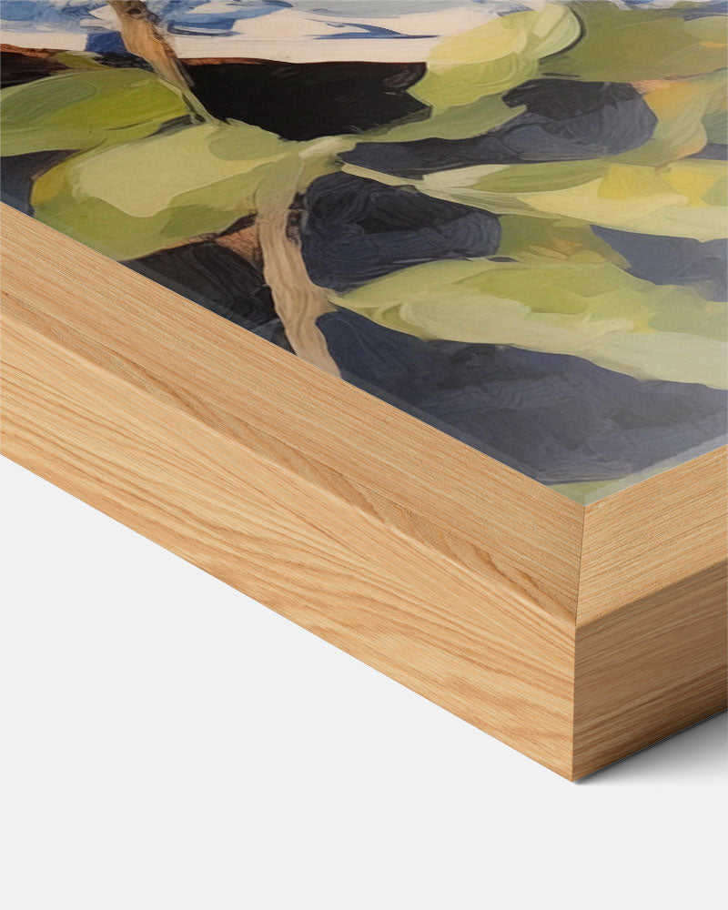 Zomerse Citroen Op Blauwe Porselein Poster-WallArtistic