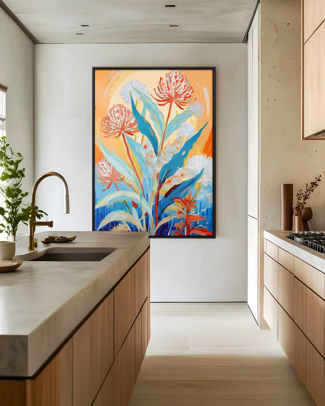 Zonnig Bloemenspektakel Kunstwerk-canvas-dibond-plexiglas-wanddecoratie-WallArtistic