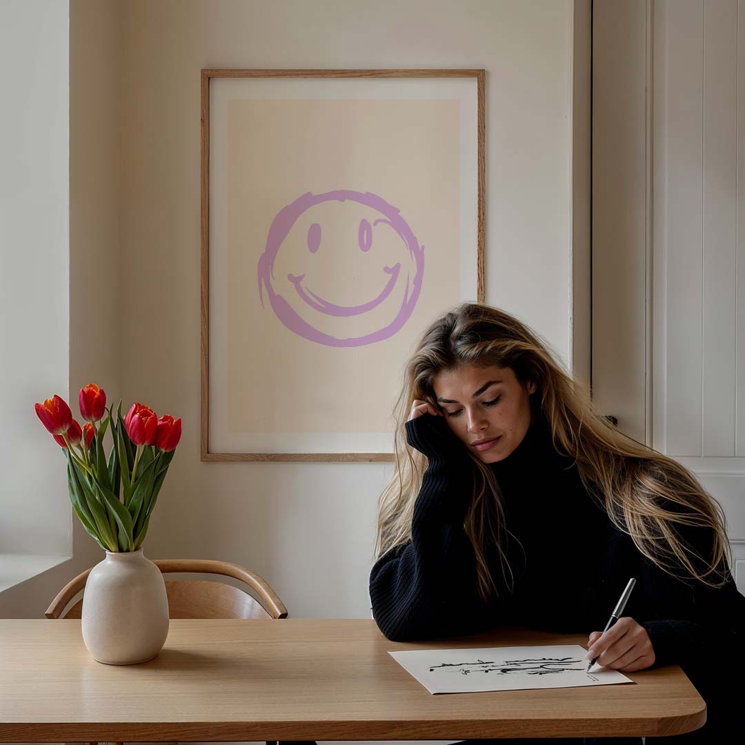 Vrolijke Pastel Smiley Poster-WallArtistic