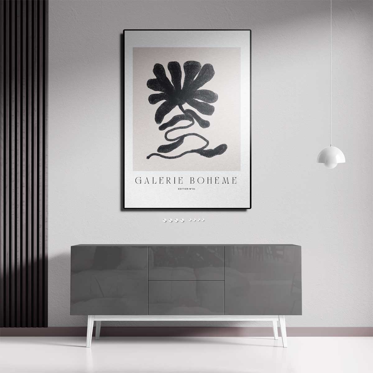 Abstracte Bloem Illustratie Kunstwerk-canvas-dibond-plexiglas-wanddecoratie-WallArtistic