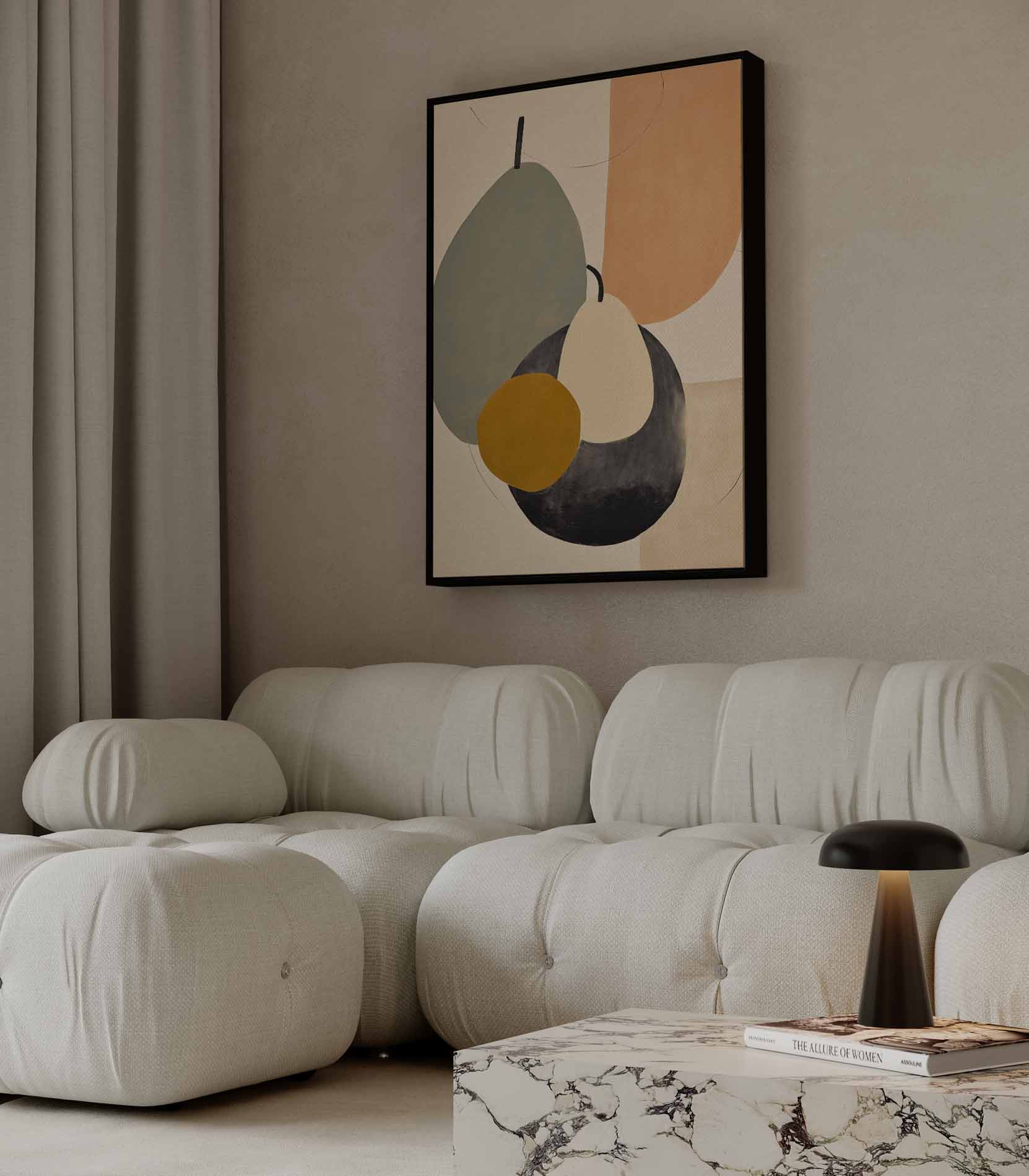 Organische Harmonie in Pastel Kunstwerk-canvas-dibond-plexiglas-wanddecoratie-WallArtistic