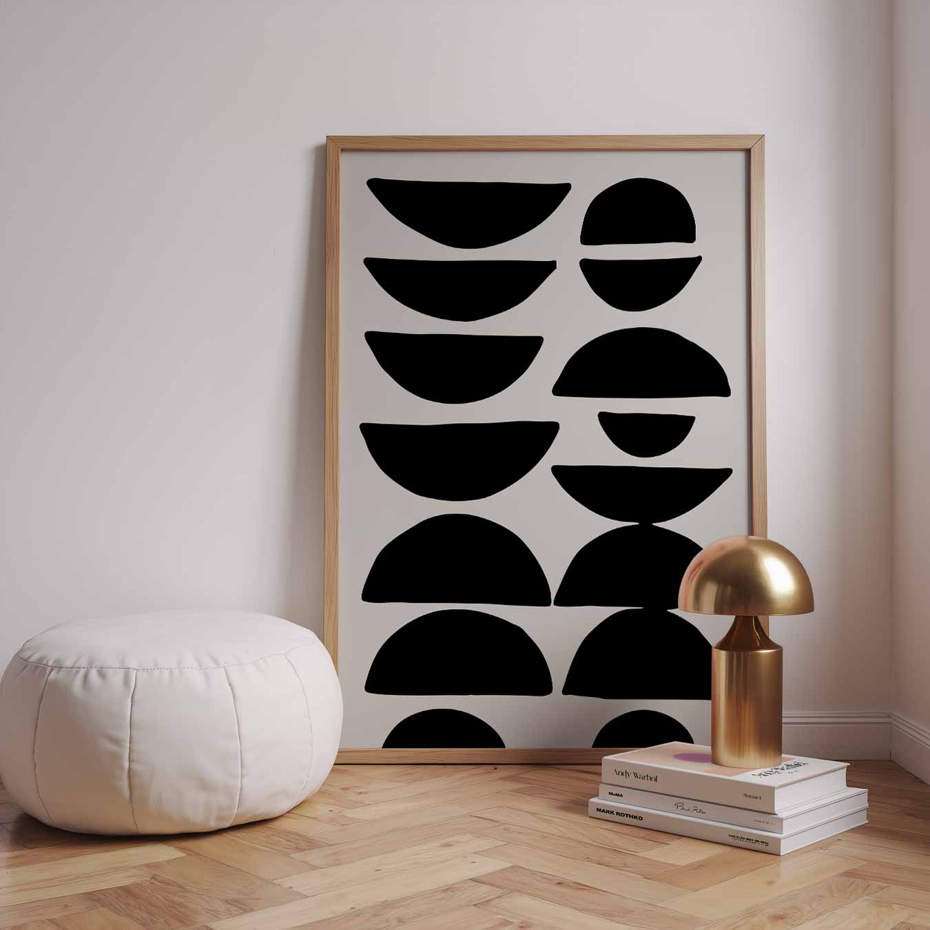 Moderne Zwart-wit Abstracte Kunstposter