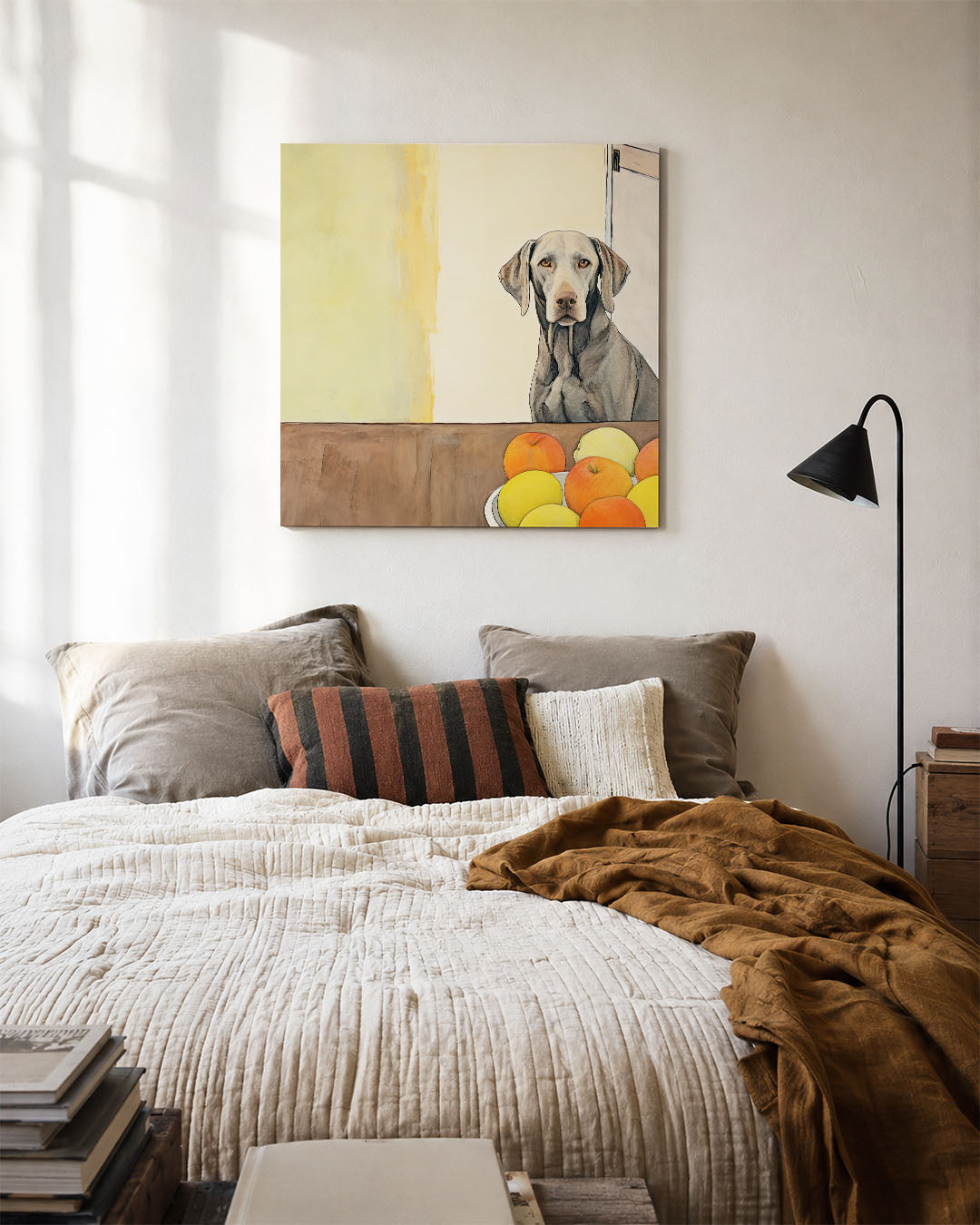 Hond en fruit Kunstwerk