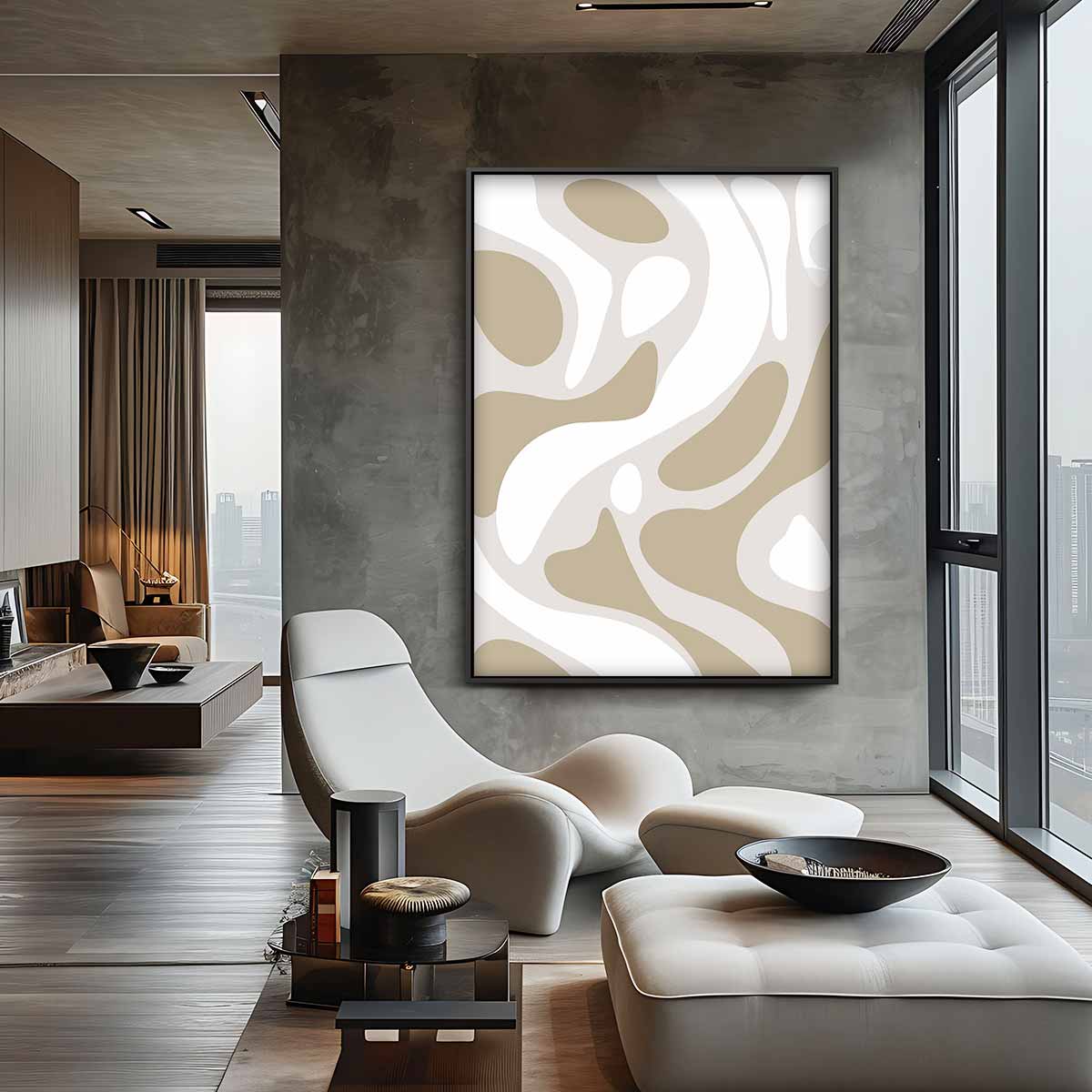 Organische Flow Canvas Kunstwerk-canvas-dibond-plexiglas-wanddecoratie-WallArtistic