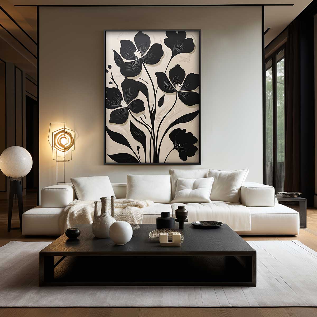 Bloemig Contrast Kunstwerk Kunstwerk-canvas-dibond-plexiglas-wanddecoratie-WallArtistic