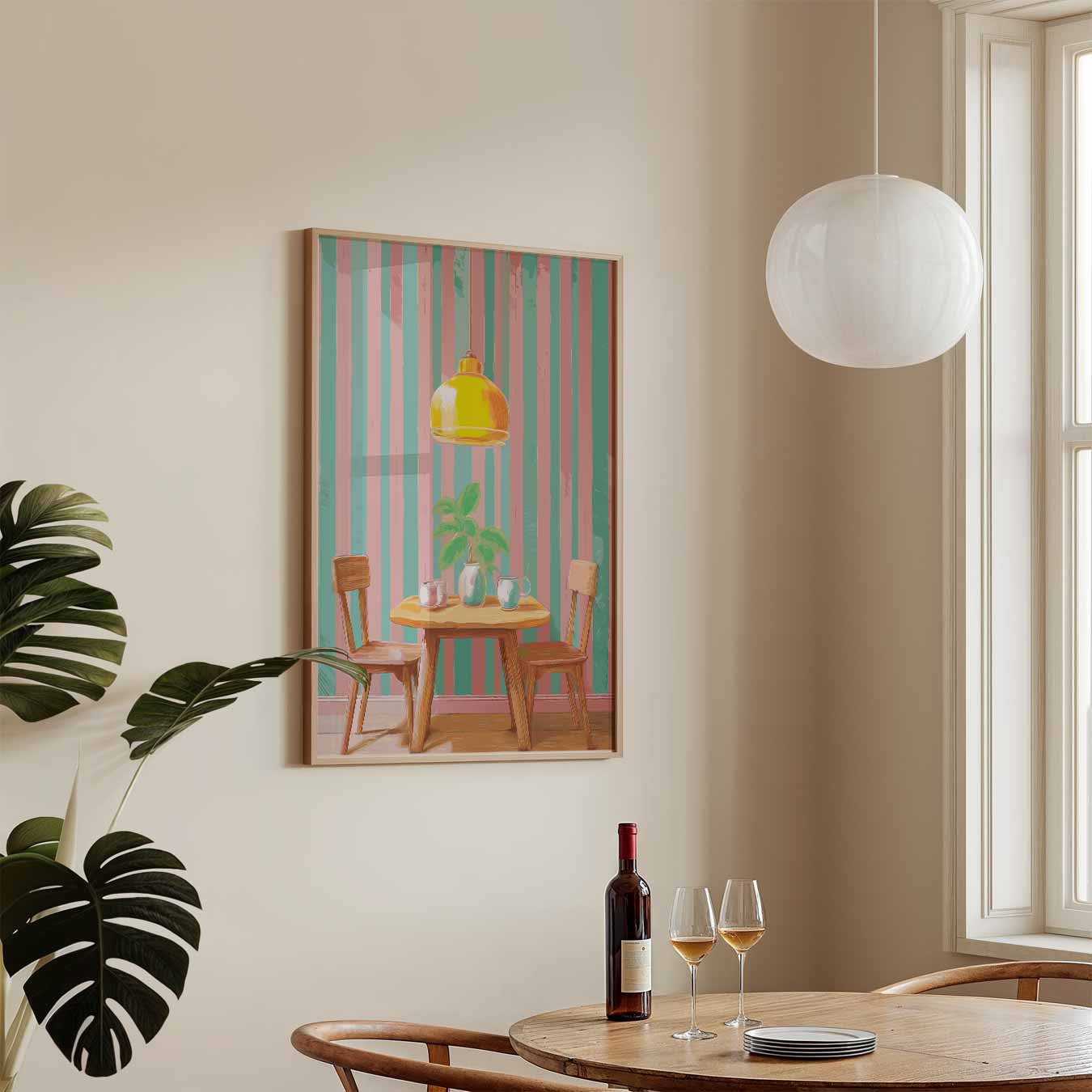 Gezellige Retro Keukenhoek Poster-WallArtistic