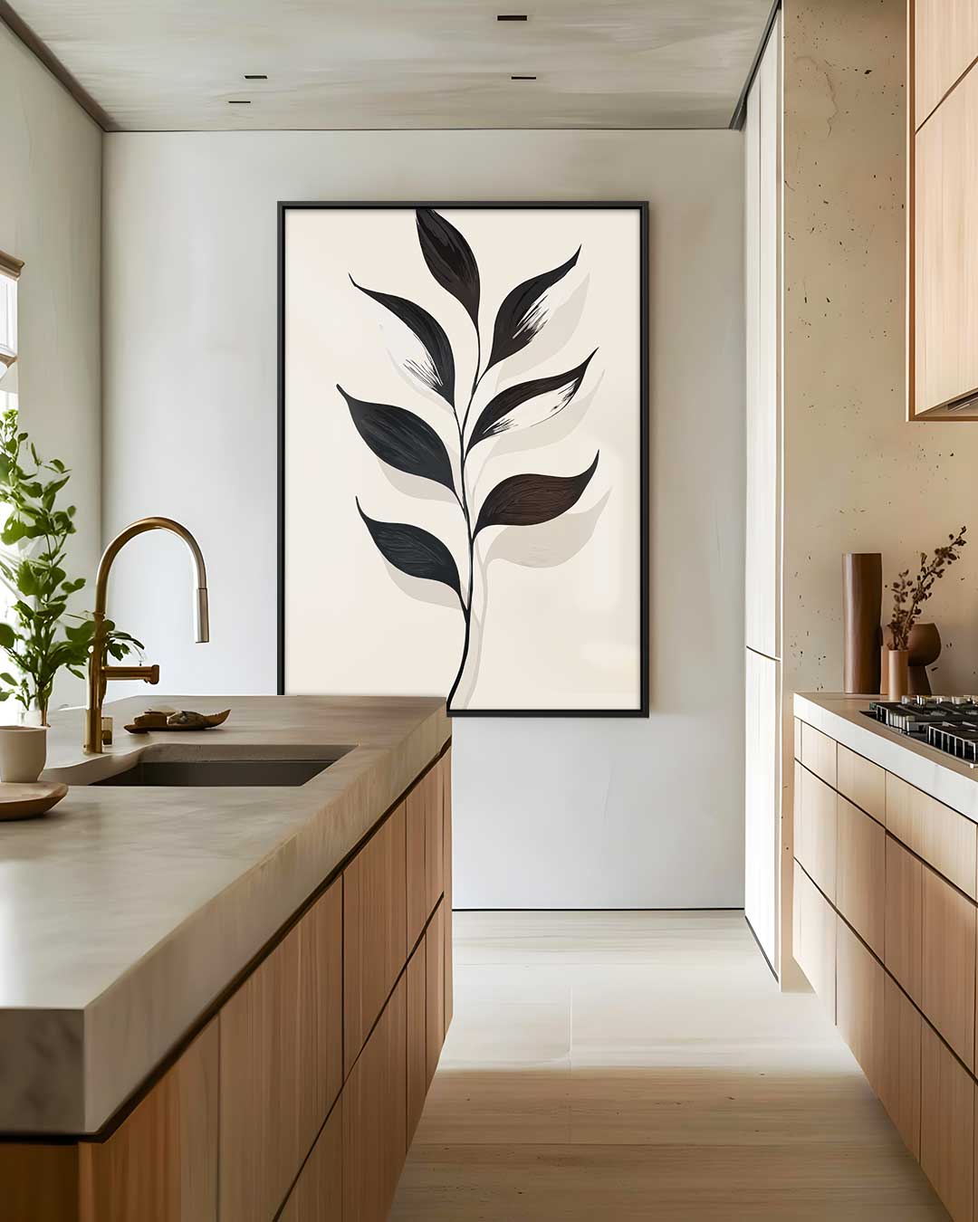 Minimalistische Botanische Illustratie Kunstwerk-canvas-dibond-plexiglas-wanddecoratie-WallArtistic