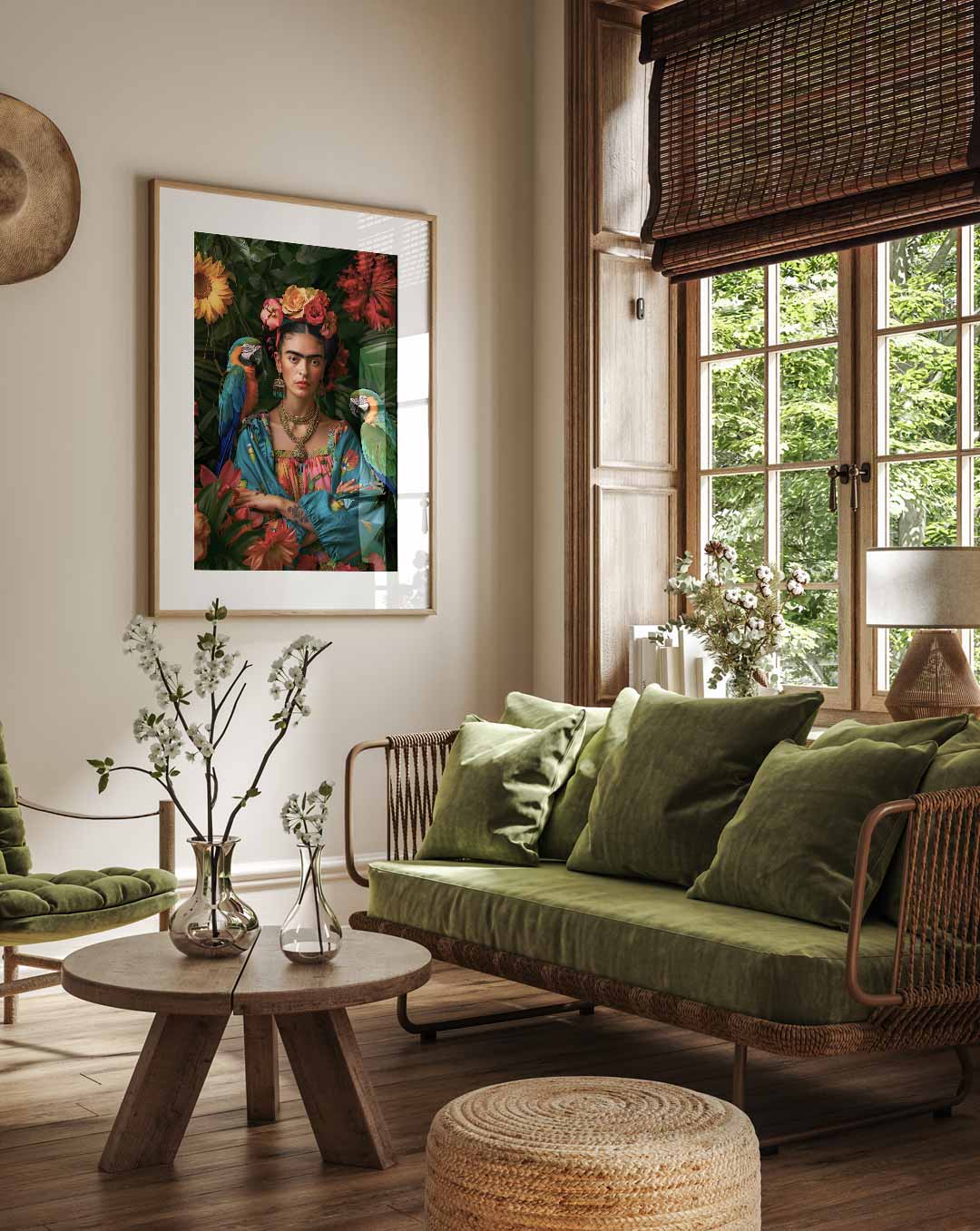 Kleurrijke Tropische Portretposter-WallArtistic