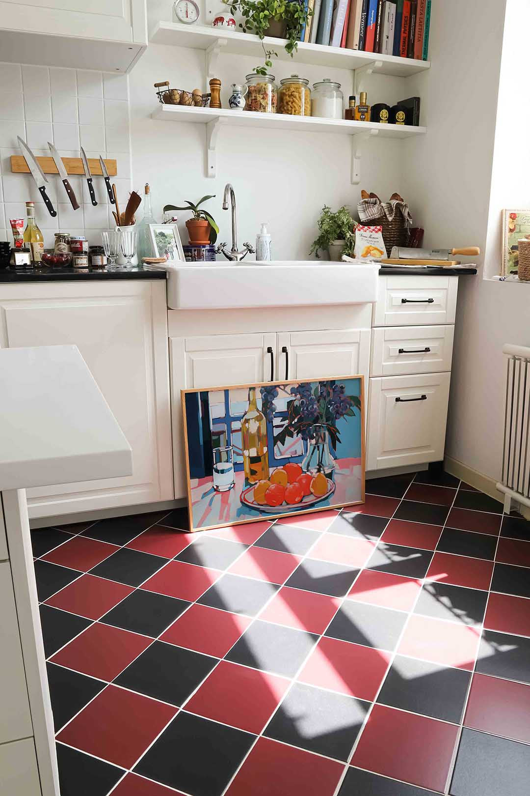 Stilleven met fruit en fles Poster
