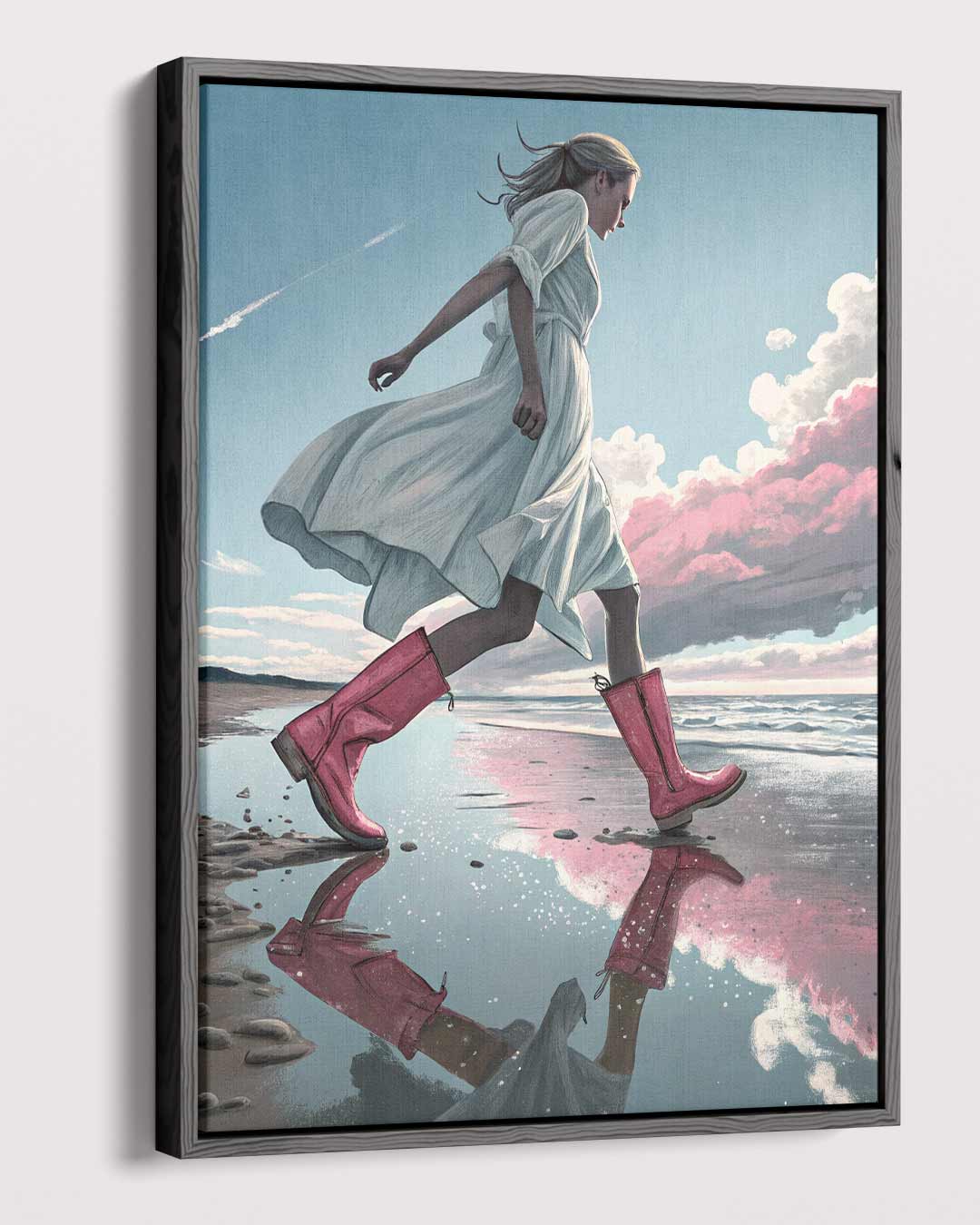 Wandelend langs de horizon Kunstwerk-canvas-dibond-plexiglas-wanddecoratie-WallArtistic