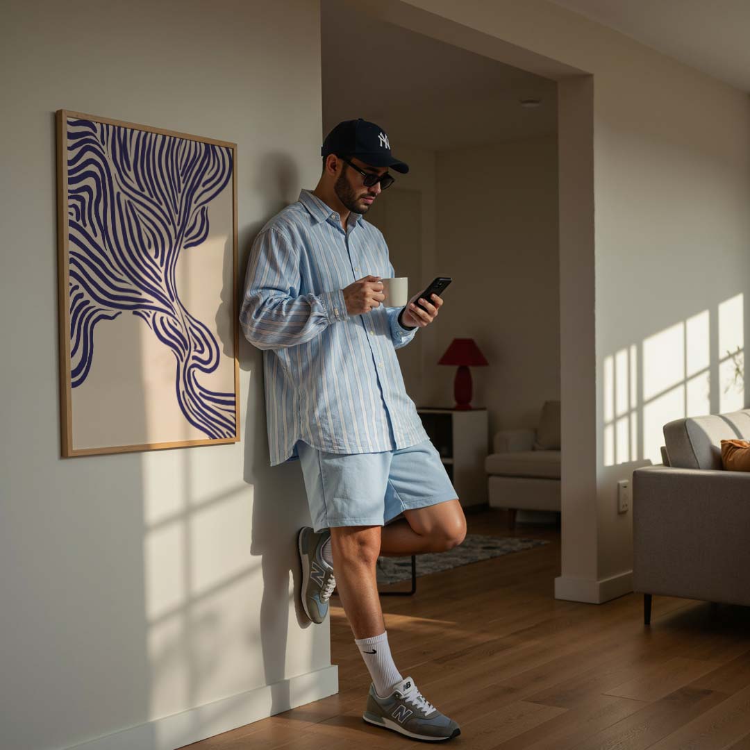 Organisch Lijnenpatroon Poster-WallArtistic