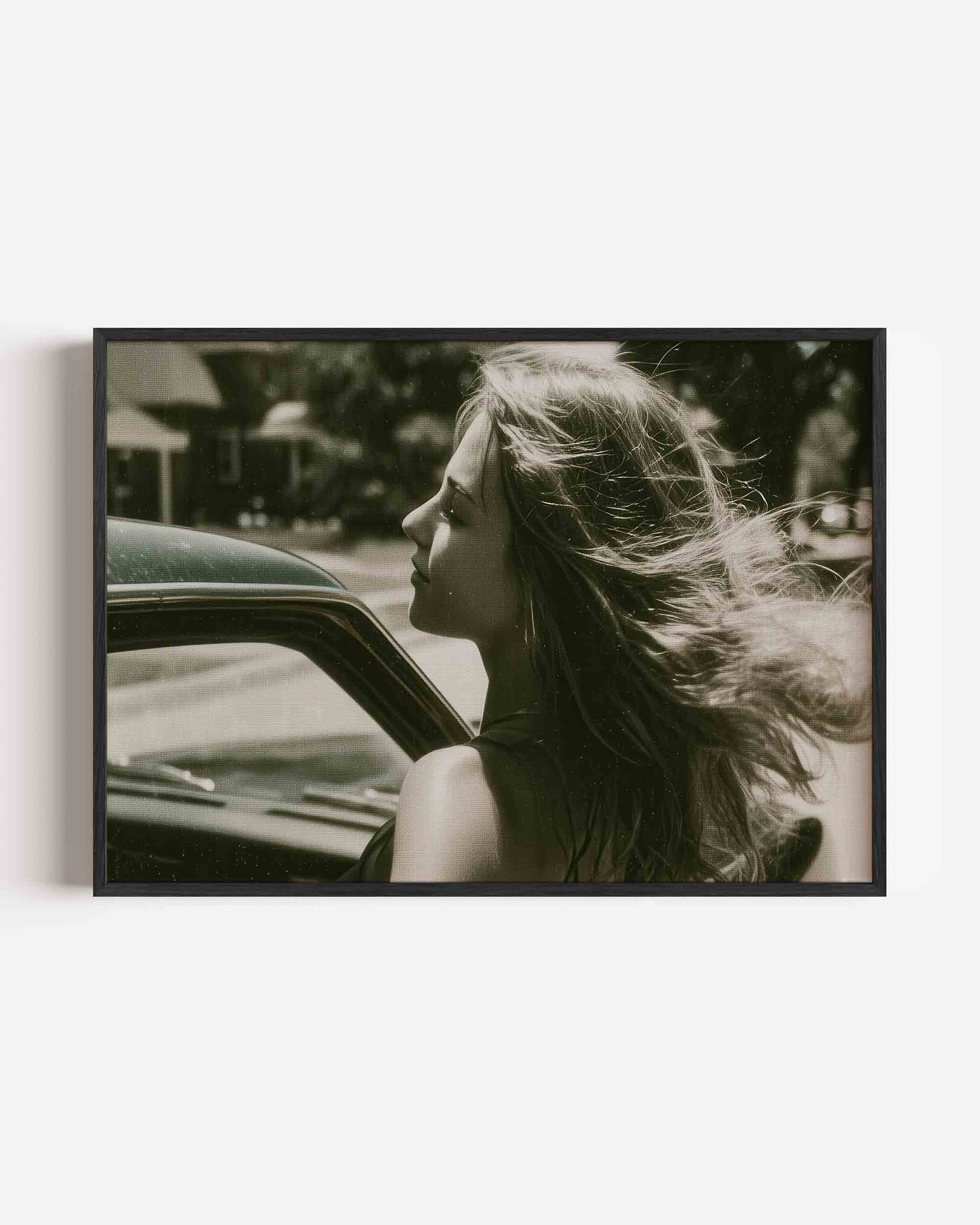Vrouw met auto Poster