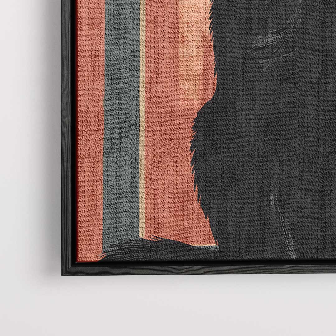 Zwarte Kat op Avondsafari Kunstwerk-canvas-dibond-plexiglas-wanddecoratie-WallArtistic