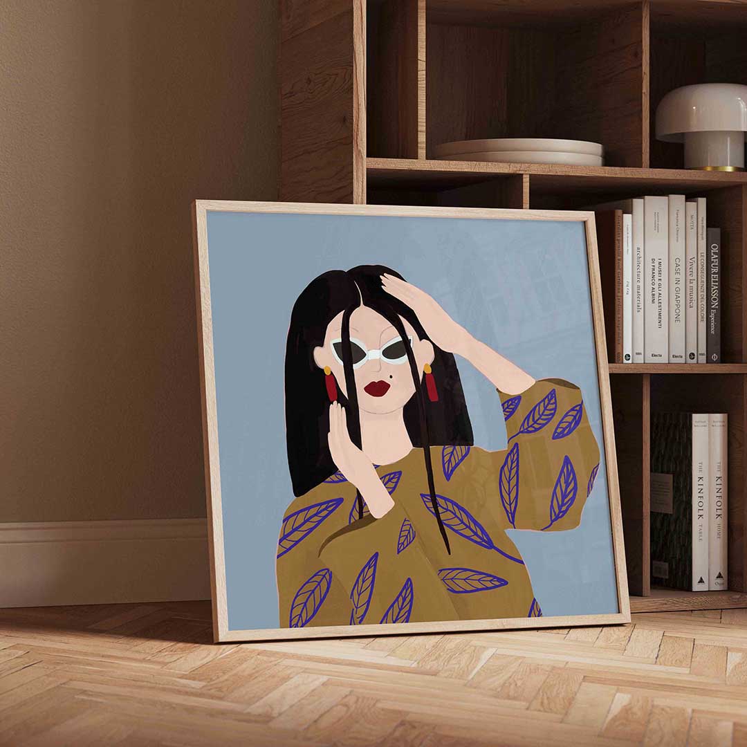 Vrouw met zonnebril Poster