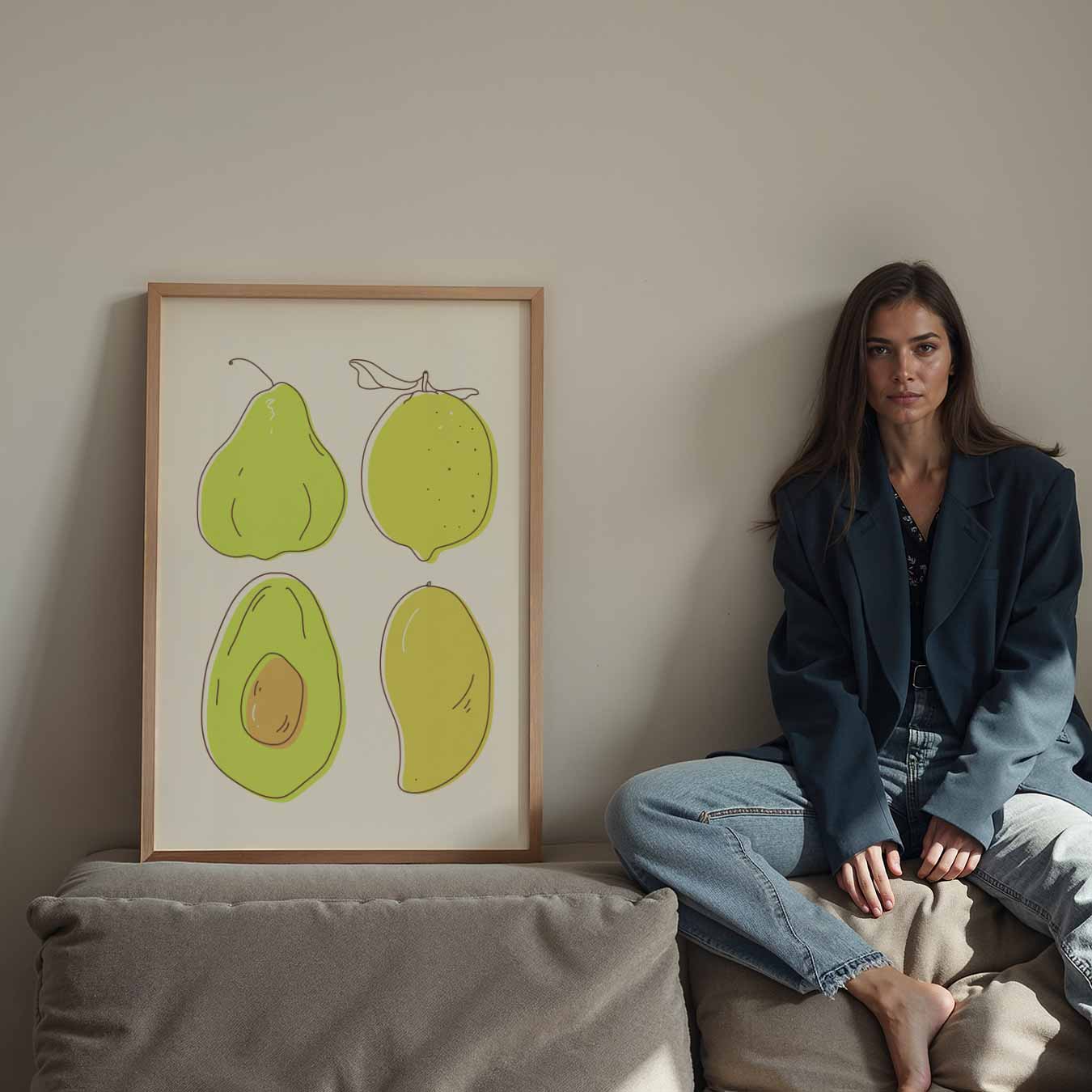 Vrolijke Fruit Illustratie Poster