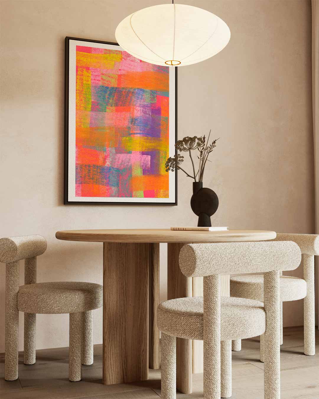 Kleurrijke Abstracte Expressie Kunstwerk-canvas-dibond-plexiglas-wanddecoratie-WallArtistic