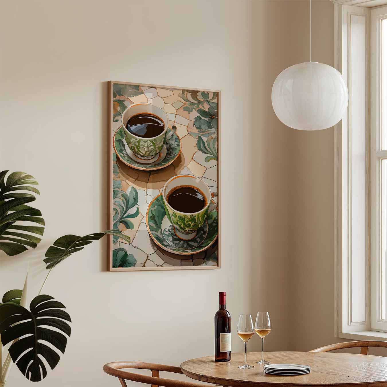 Sfeervolle Koffie Mozaïek Poster-WallArtistic