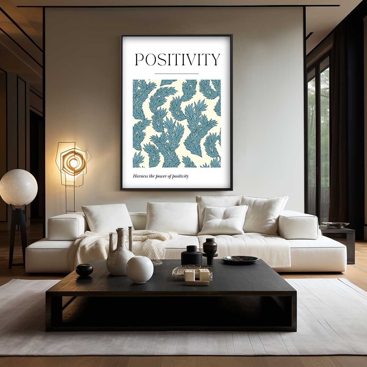Positivity Bladeren Kunstwerk Kunstwerk-canvas-dibond-plexiglas-wanddecoratie-WallArtistic