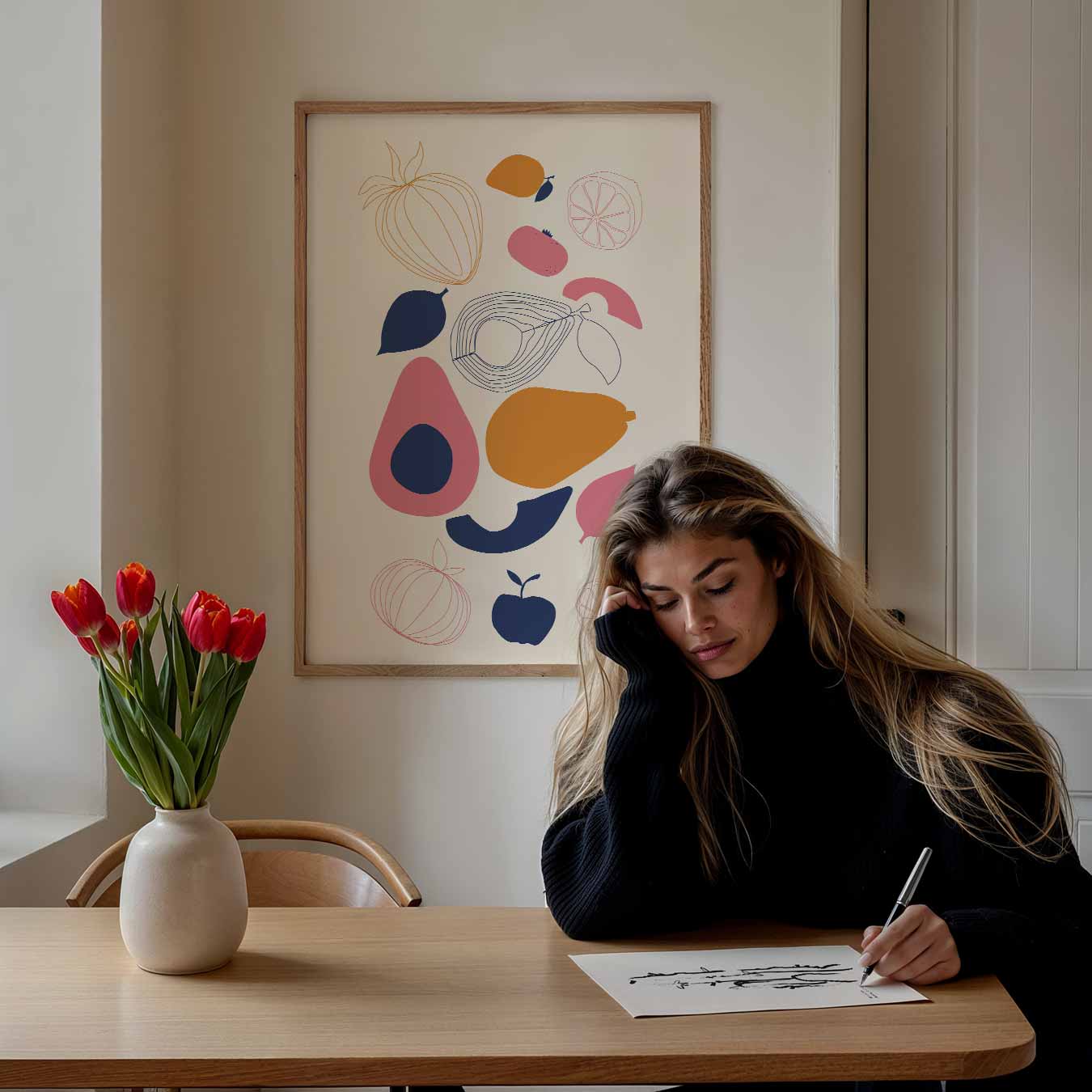 Vrolijke Fruit Illustratie Poster-WallArtistic