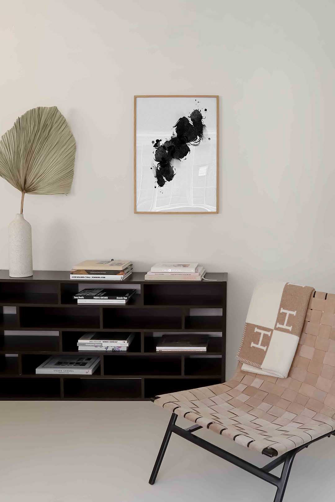 Zwart wit abstracte vlekken Poster