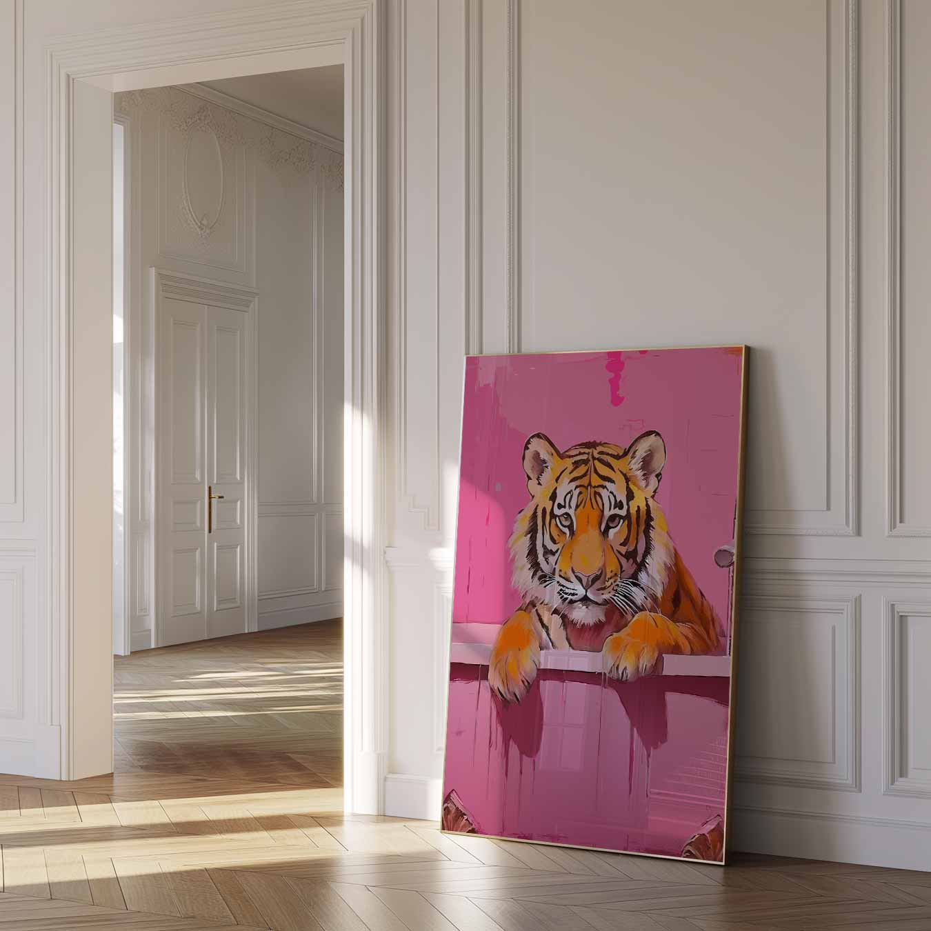 Tijger in Badkuip Poster
