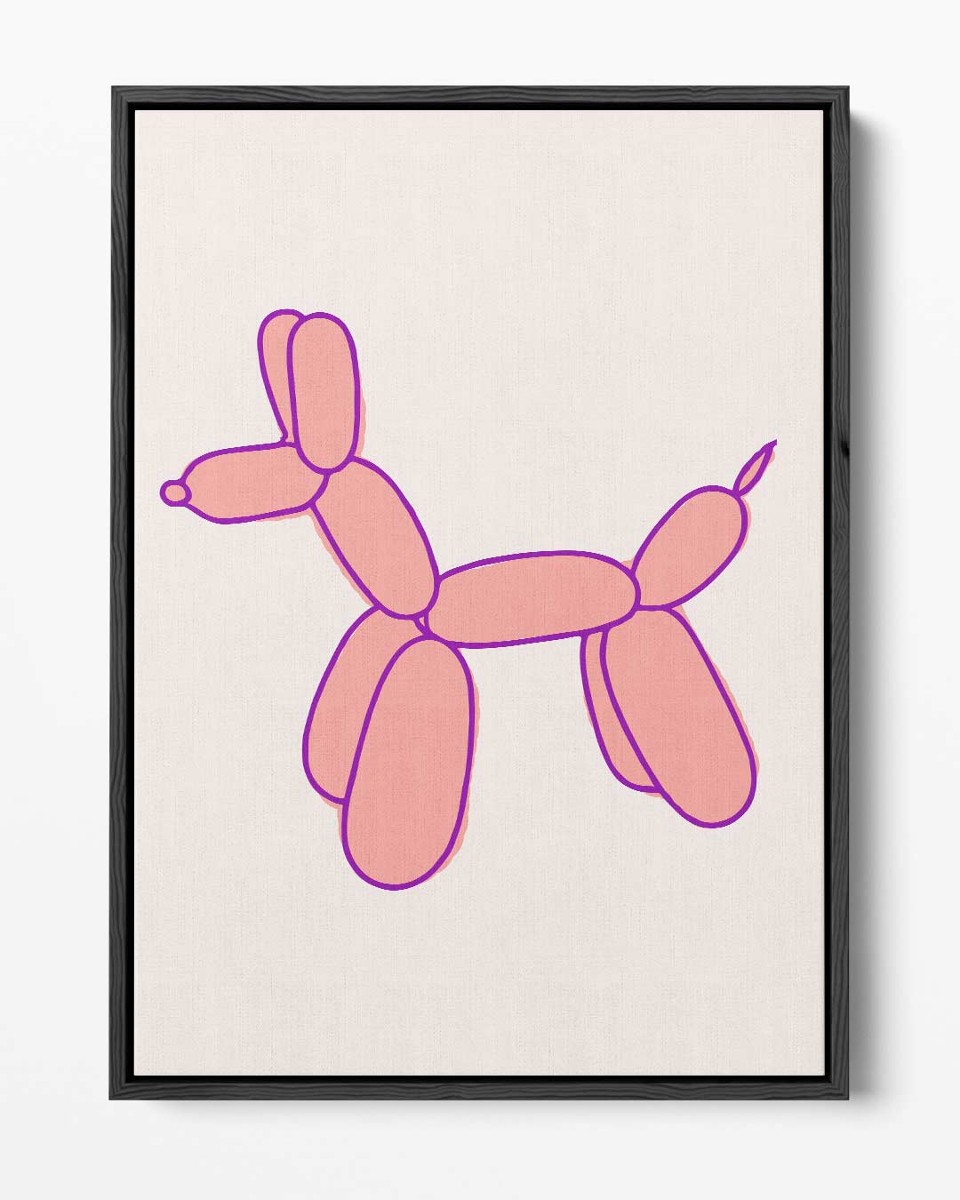 Speelse Ballonhond Illustratie Kunstwerk-canvas-dibond-plexiglas-wanddecoratie-WallArtistic