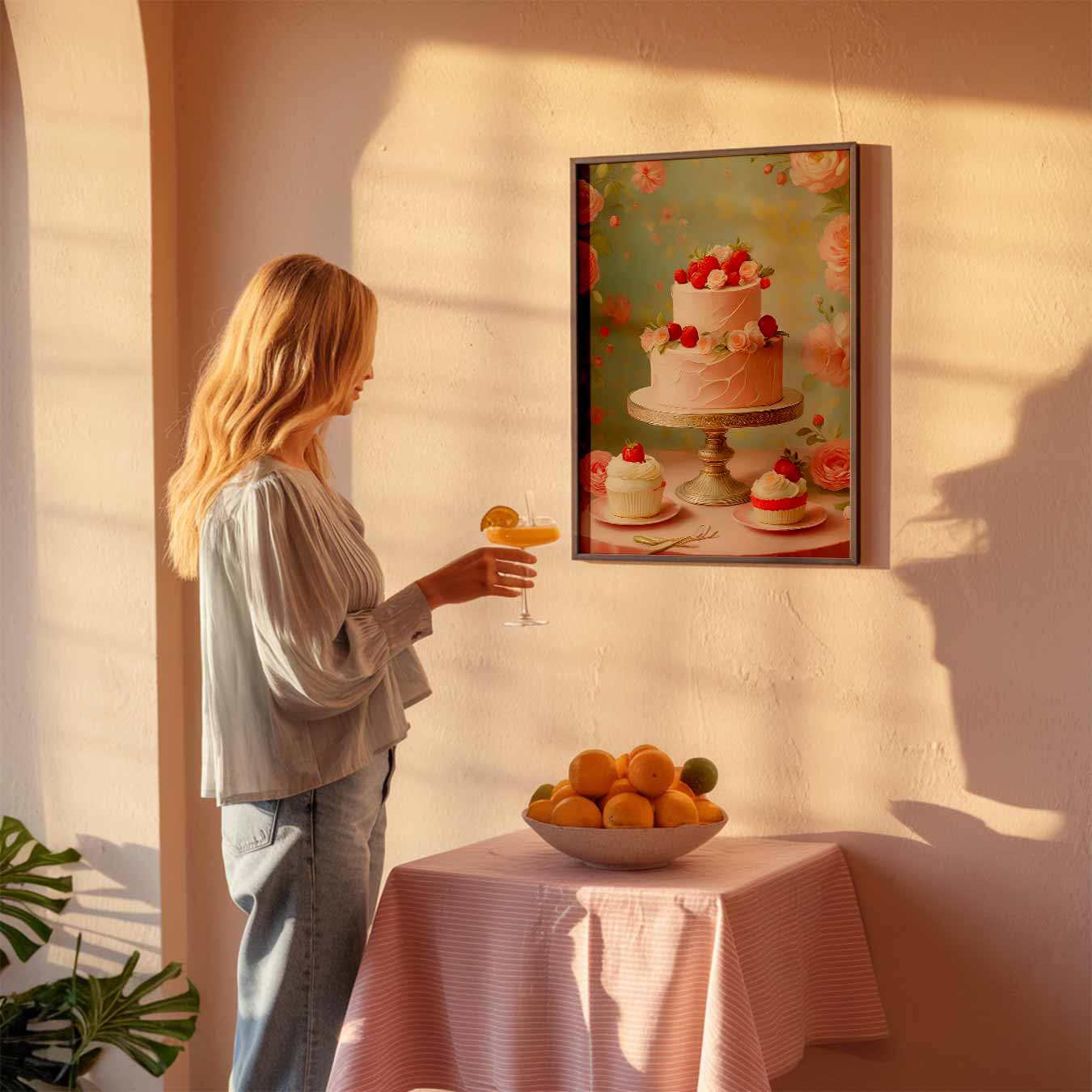 Romantische Bloemen & Taarten Poster