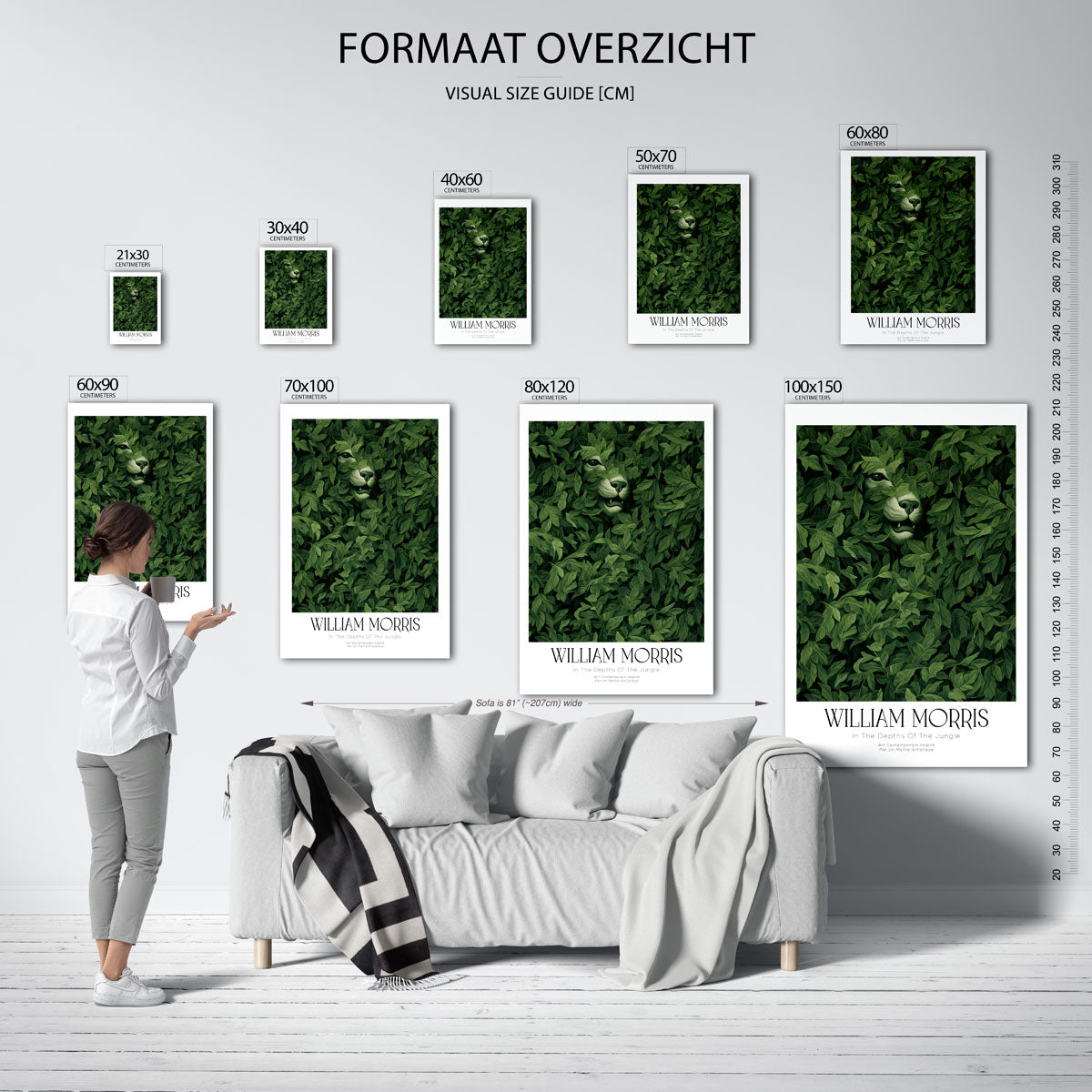 Groen bladerdek met dier Poster