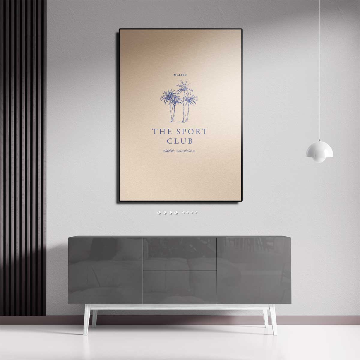 Malibu Sport Club Palmbomen Kunstwerk-canvas-dibond-plexiglas-wanddecoratie-WallArtistic