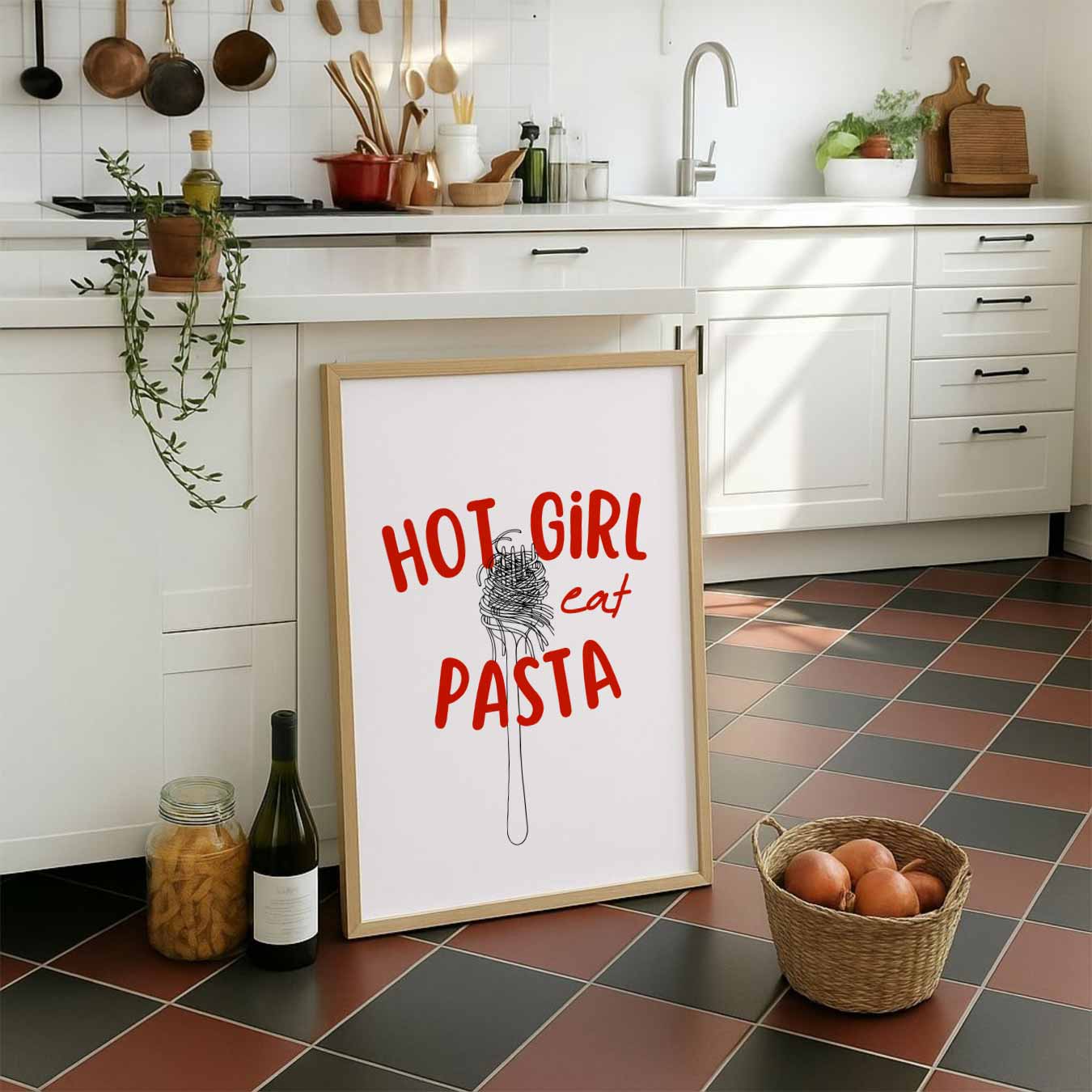 Hot Girl Pasta Poster-WallArtistic