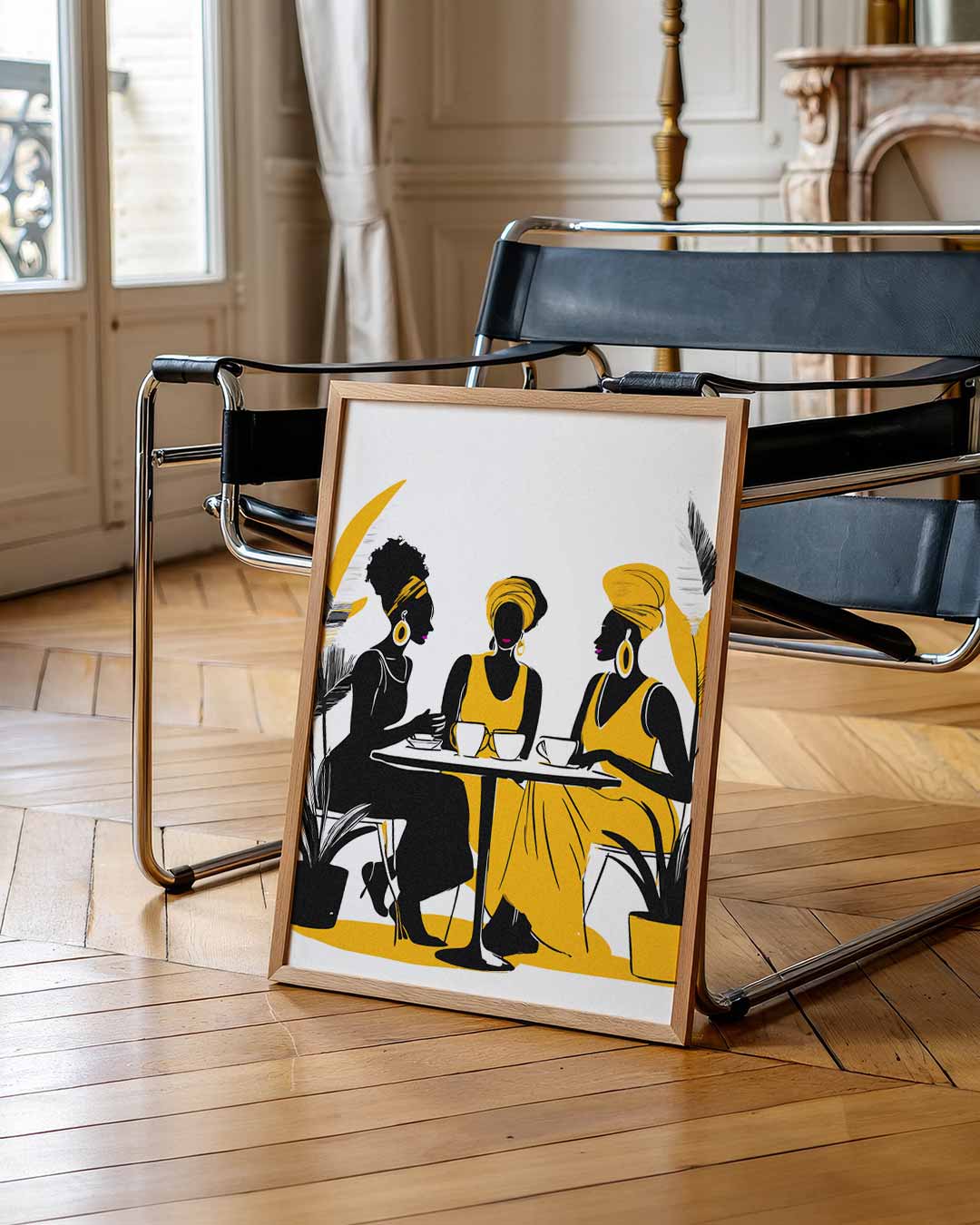 Stijlvolle Vrouwen aan de Koffietafel Poster