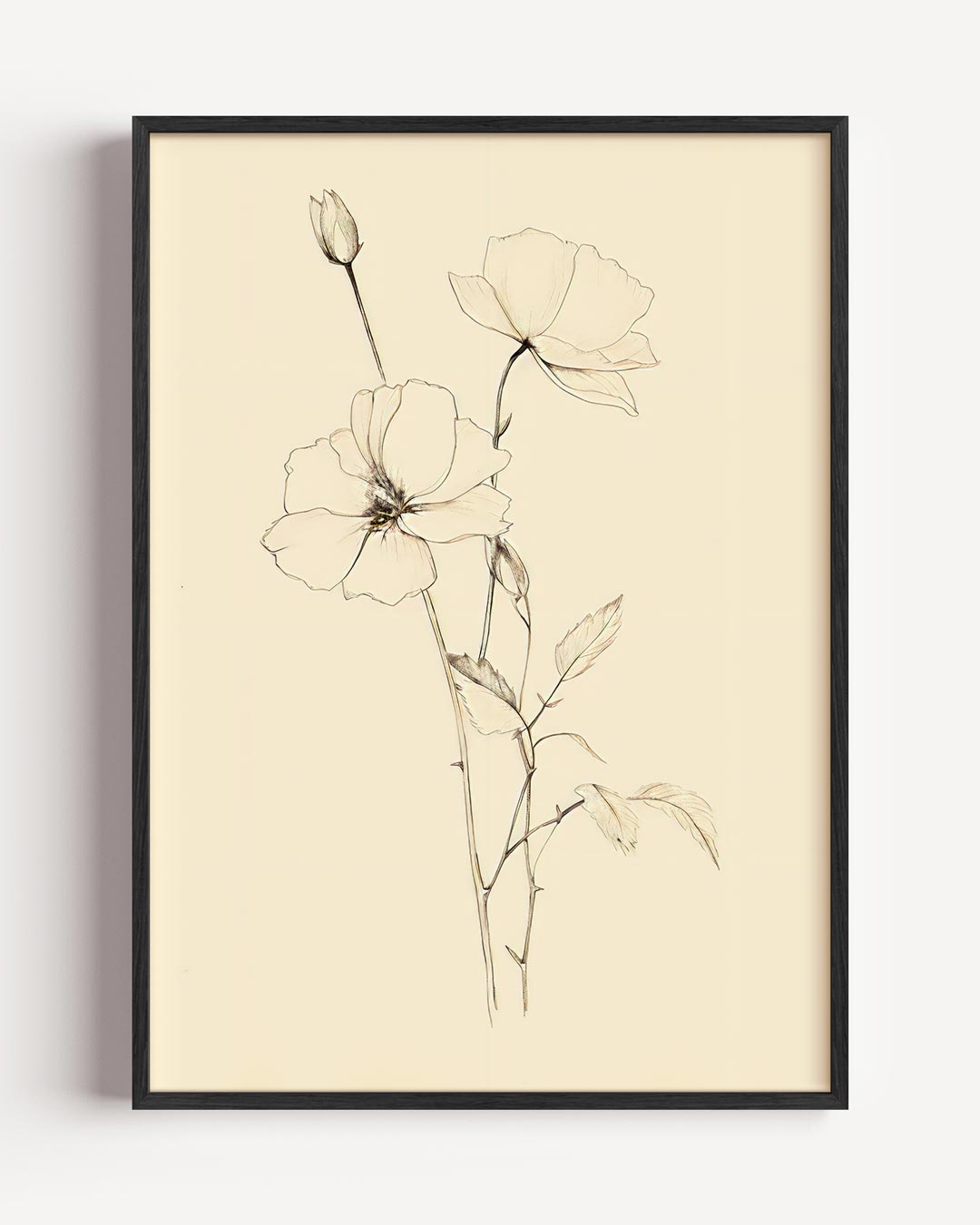Elegante Bloemillustratie Poster-WallArtistic